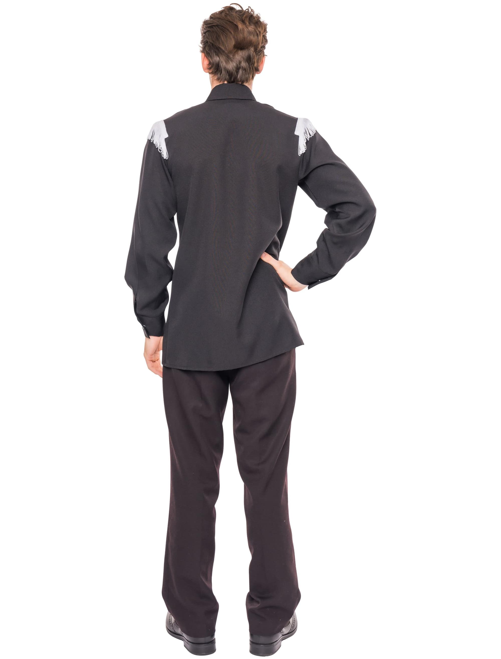Cowboyhemd mit Fransen Herren schwarz 4XL/5XL