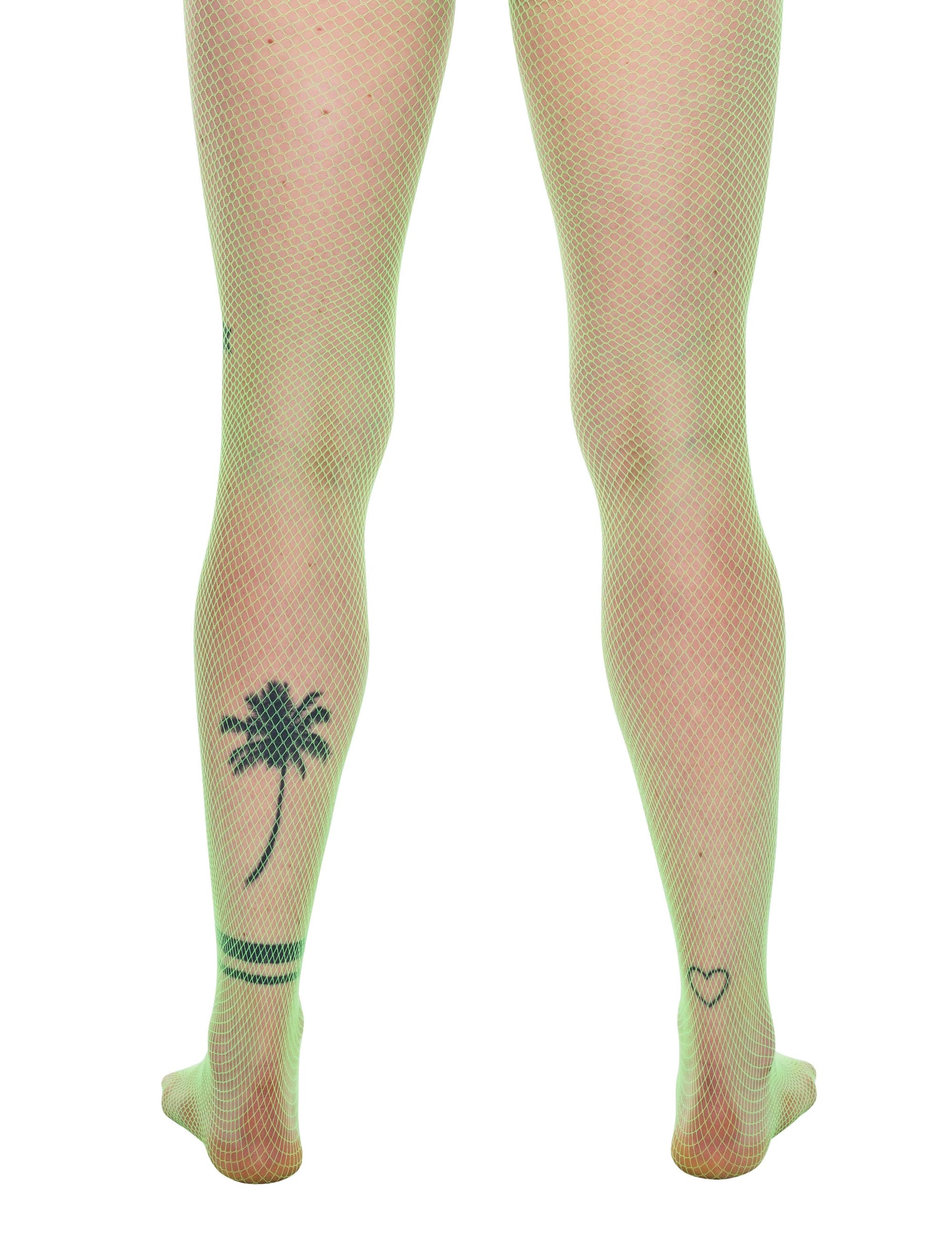 Netzstrumpfhose fein Damen neongrün L/XL