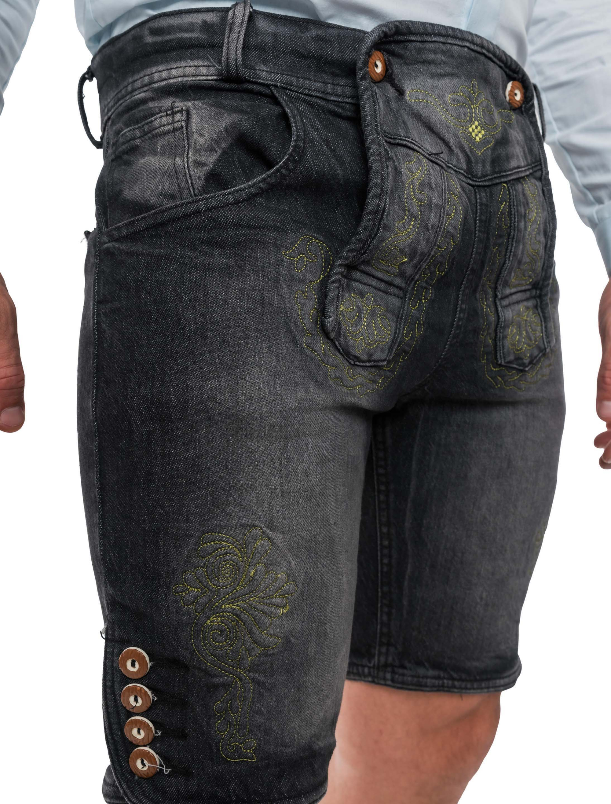 Trachtenjeans kurz Herren schwarz XS