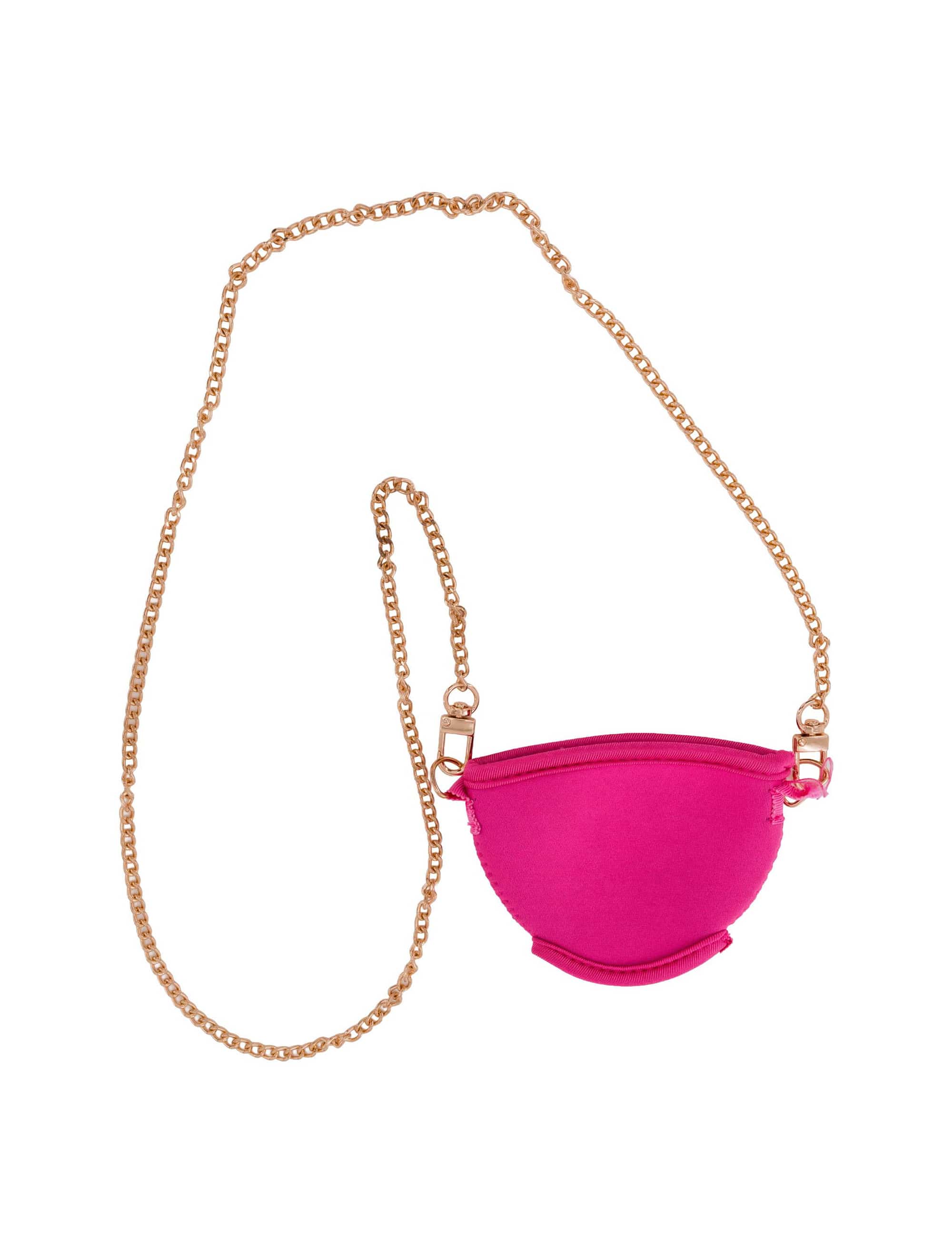 Weinglashalter mit Kette pink