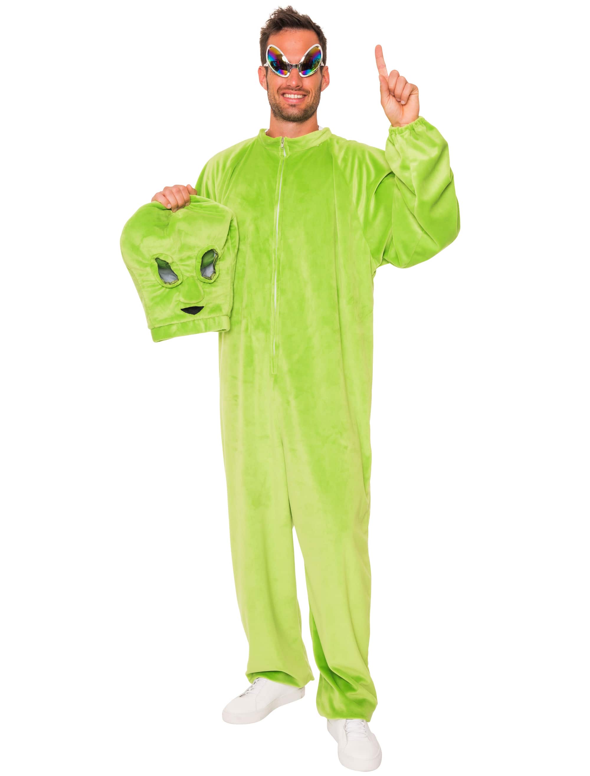 Overall Plüsch Alien Herren grün 50-52
