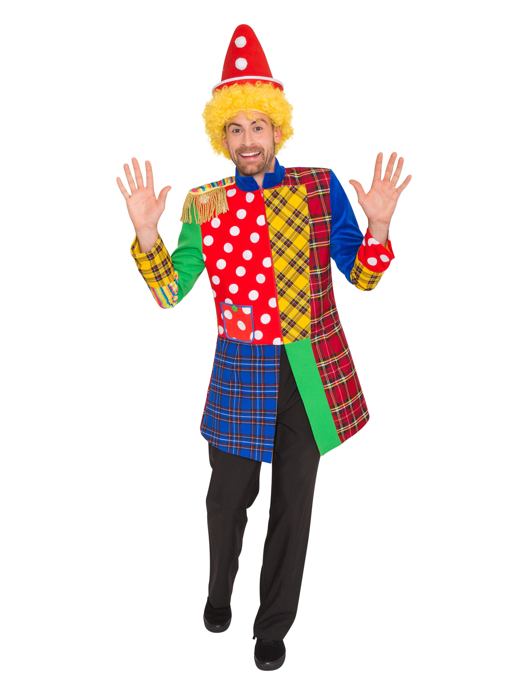 Mantel Clown Herren bunt S