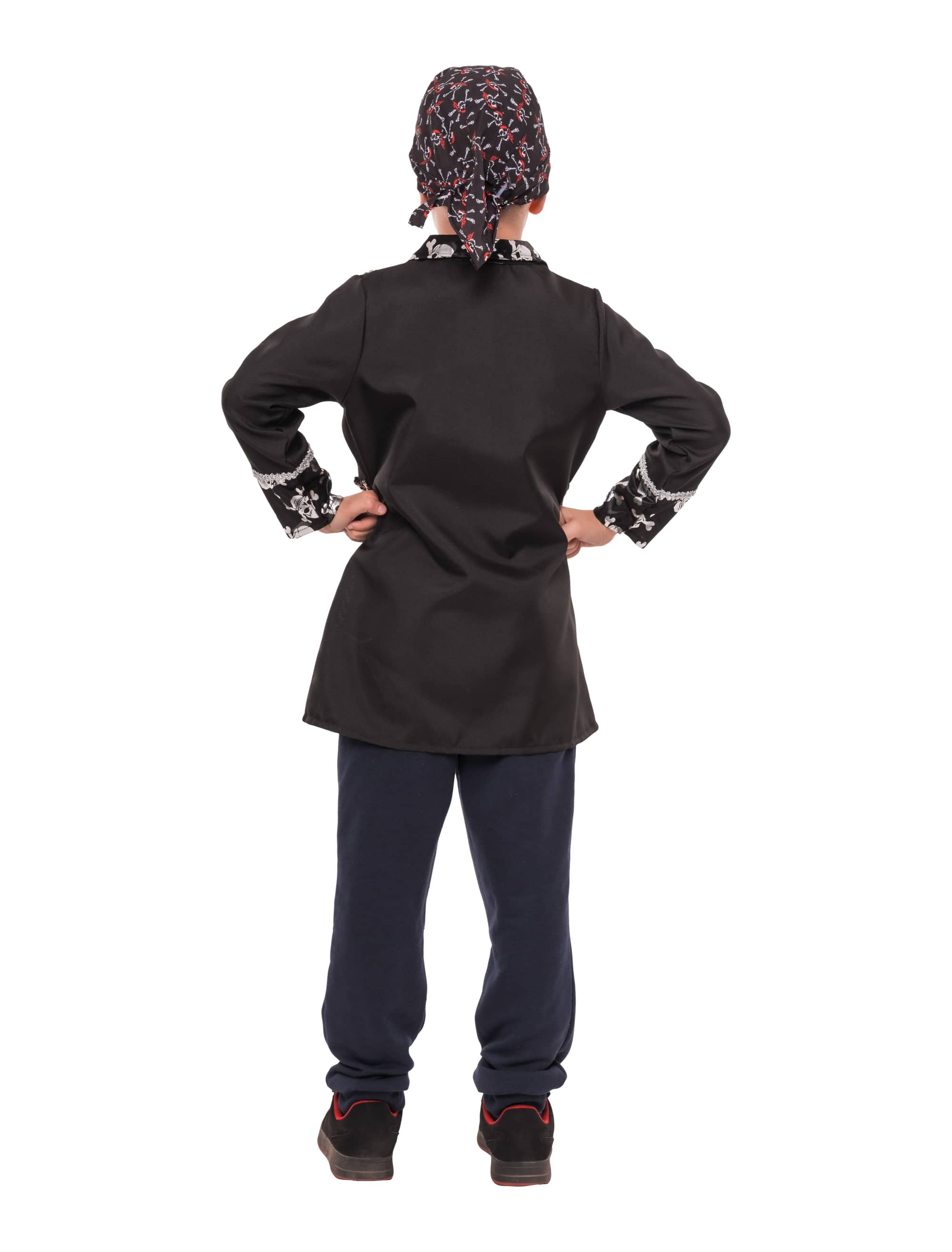 Jacke Pirat Kinder schwarz/rot 4-6 Jahre