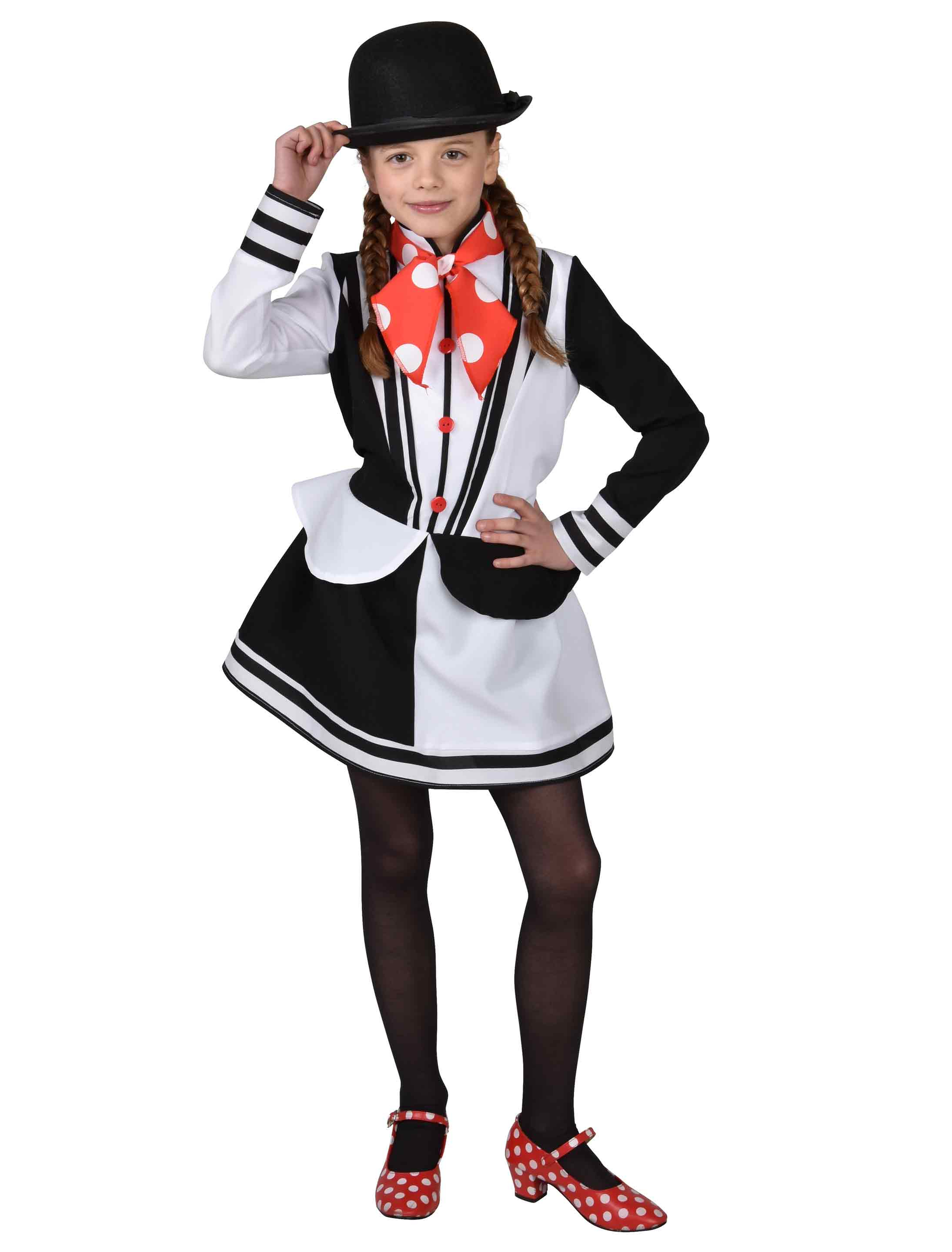 Kleid Pantomime deluxe Kinder Mädchen schwarz/weiß 128