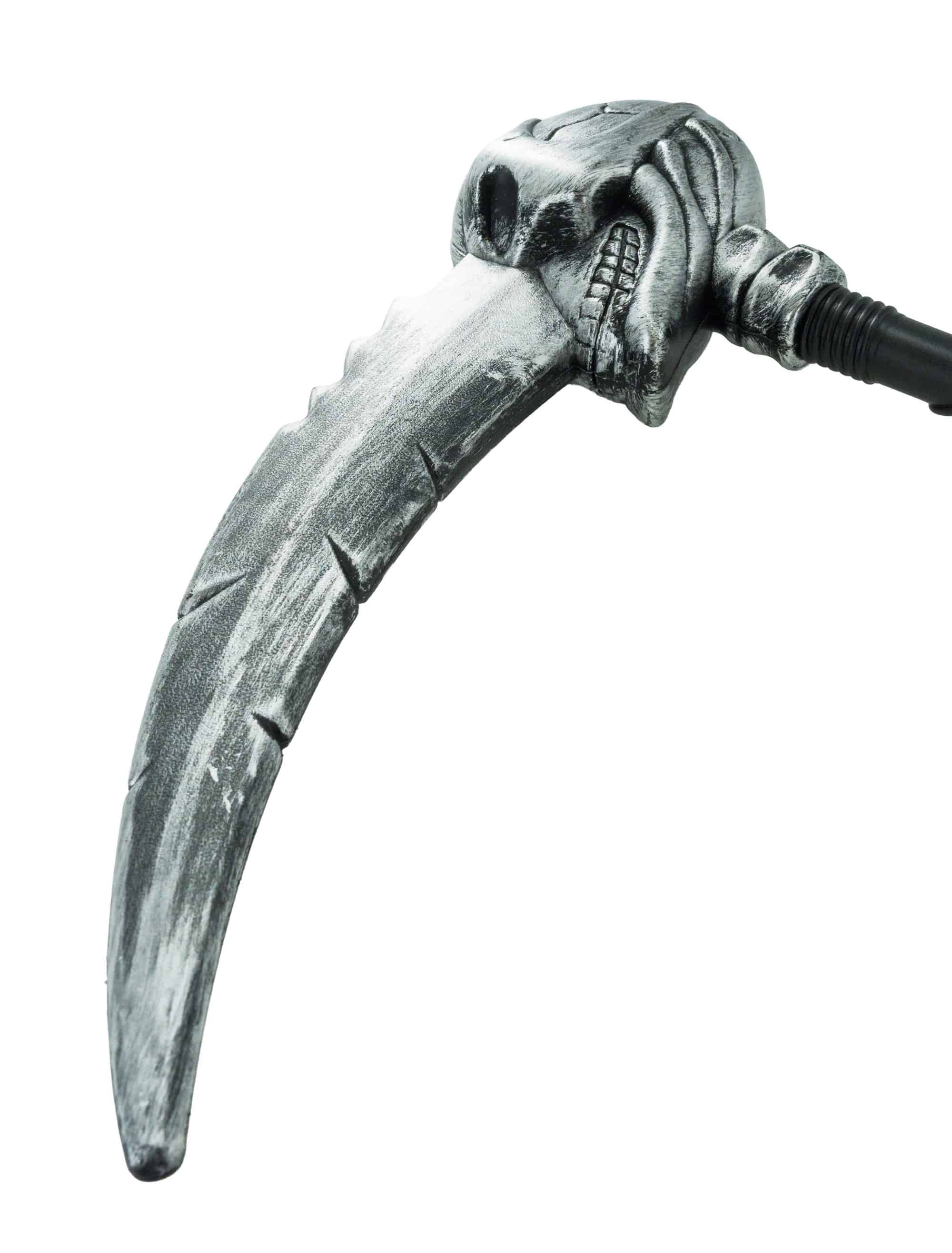 Sense mit Totenkopf 84,5cm schwarz/silber
