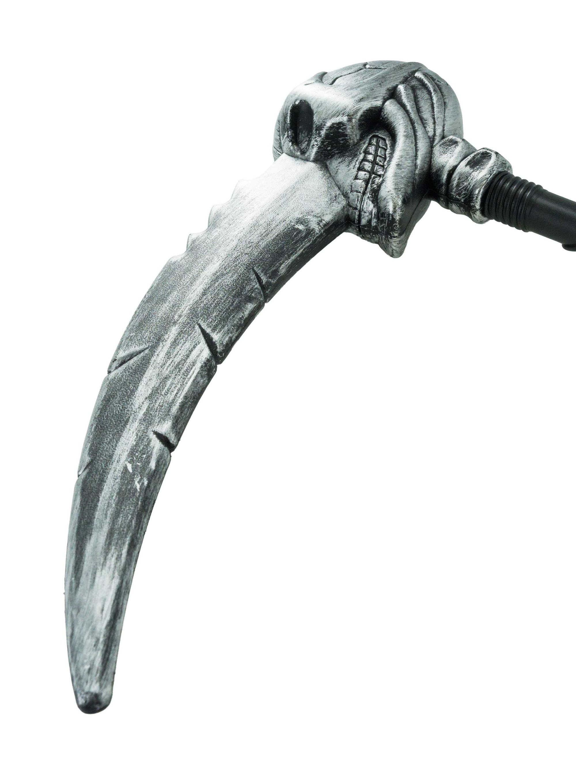 Sense mit Totenkopf 84,5cm schwarz/silber