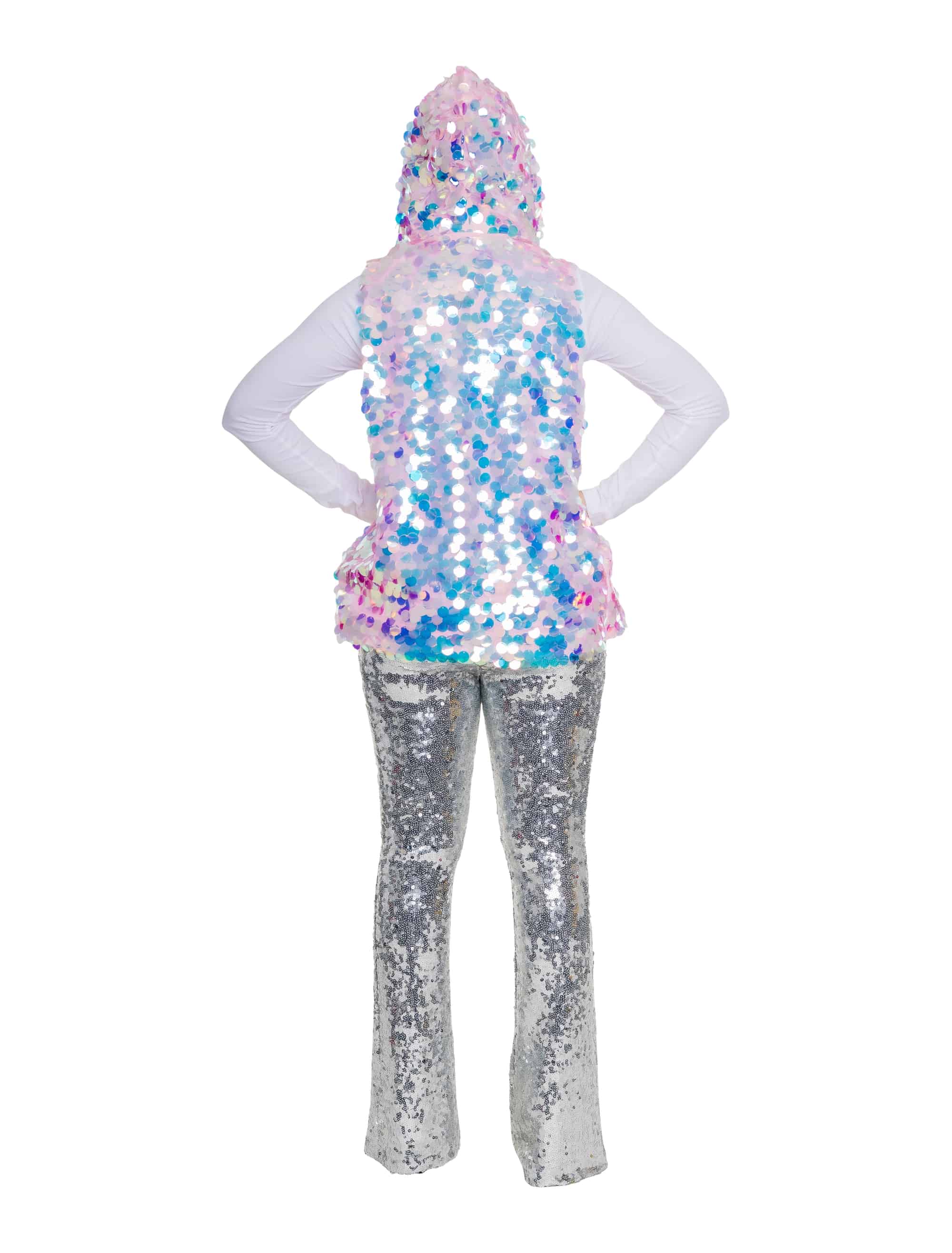 Weste mit Pailletten und LED Damen rosa S/M