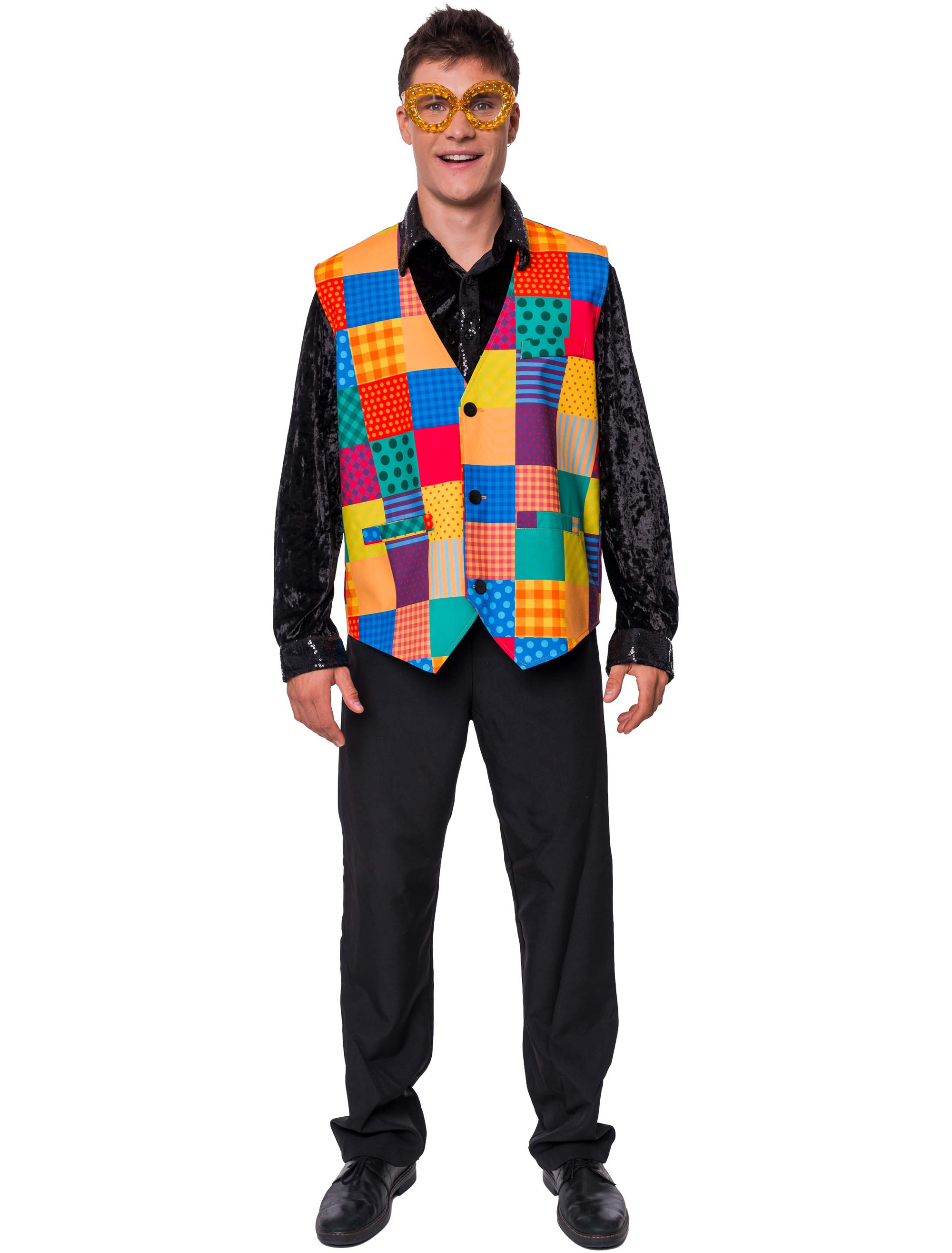 Weste Clown Herren bunt S/M