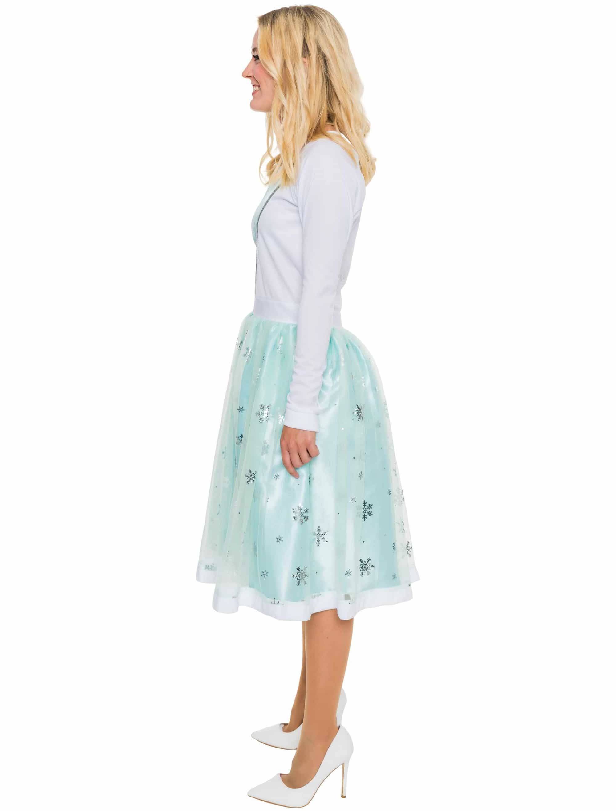 Kleid Eisprinzessin Damen türkis/weiß M