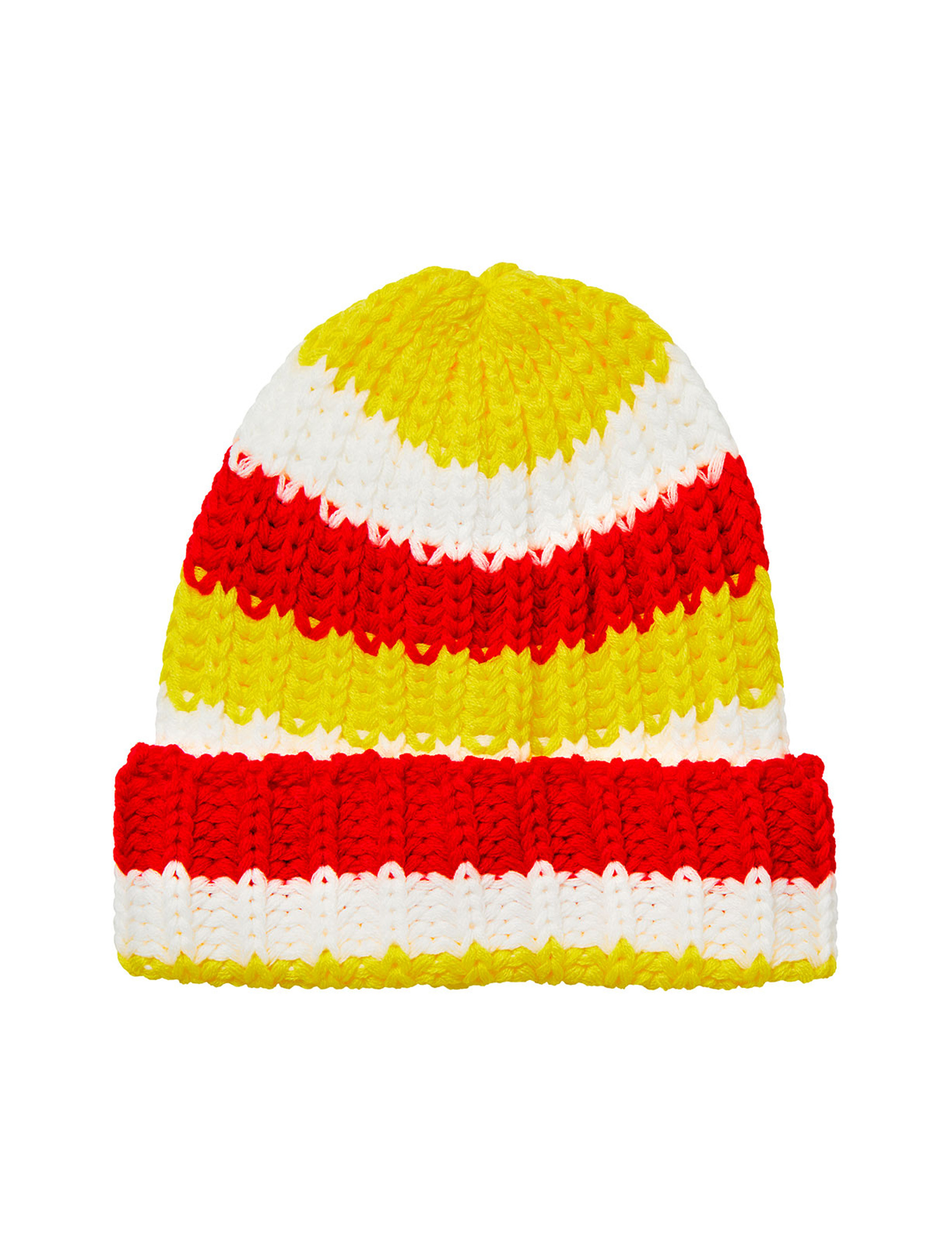 Strickmütze rot/weiß/gelb one size