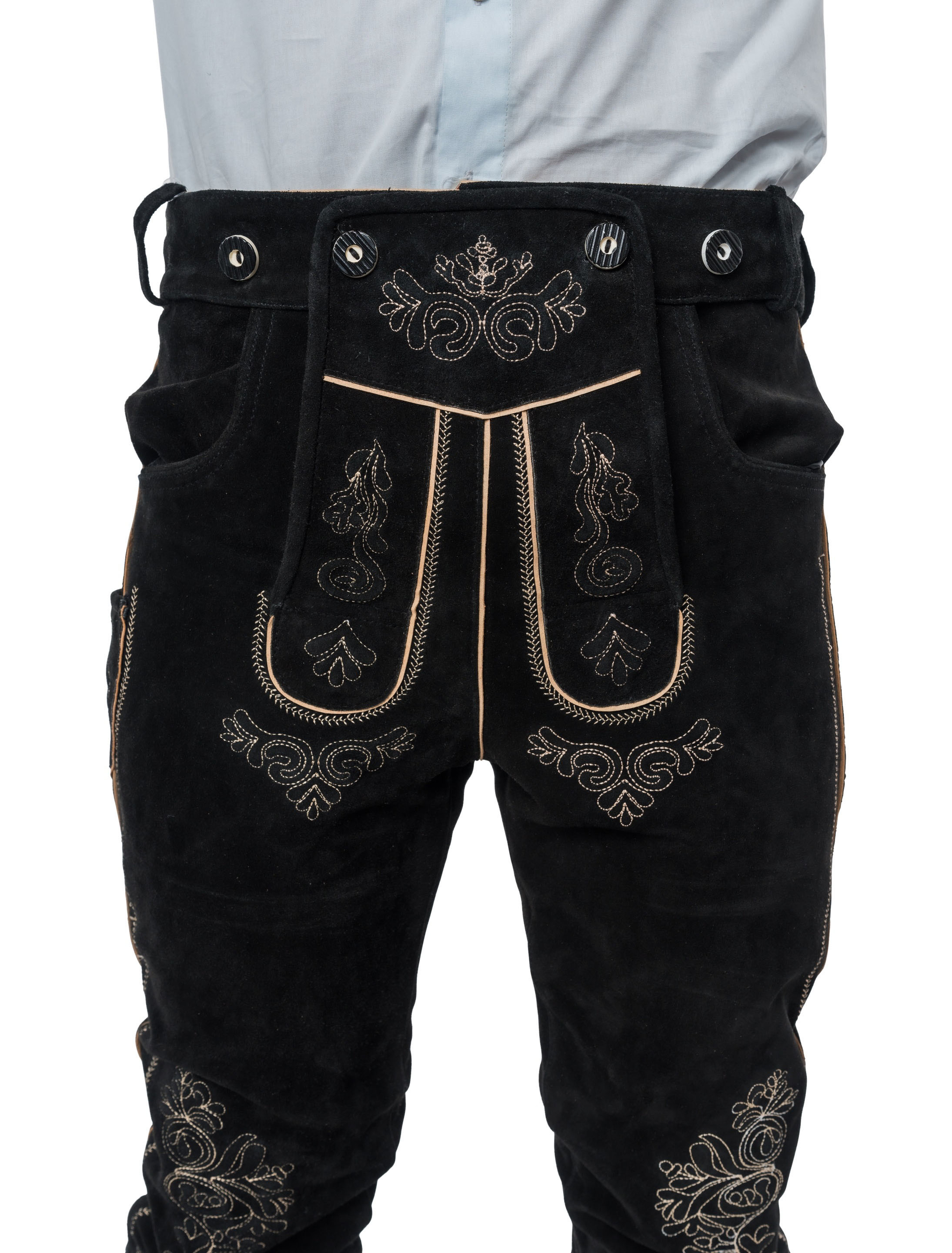 Lederhose Josef 3/4 lang Herren schwarz L