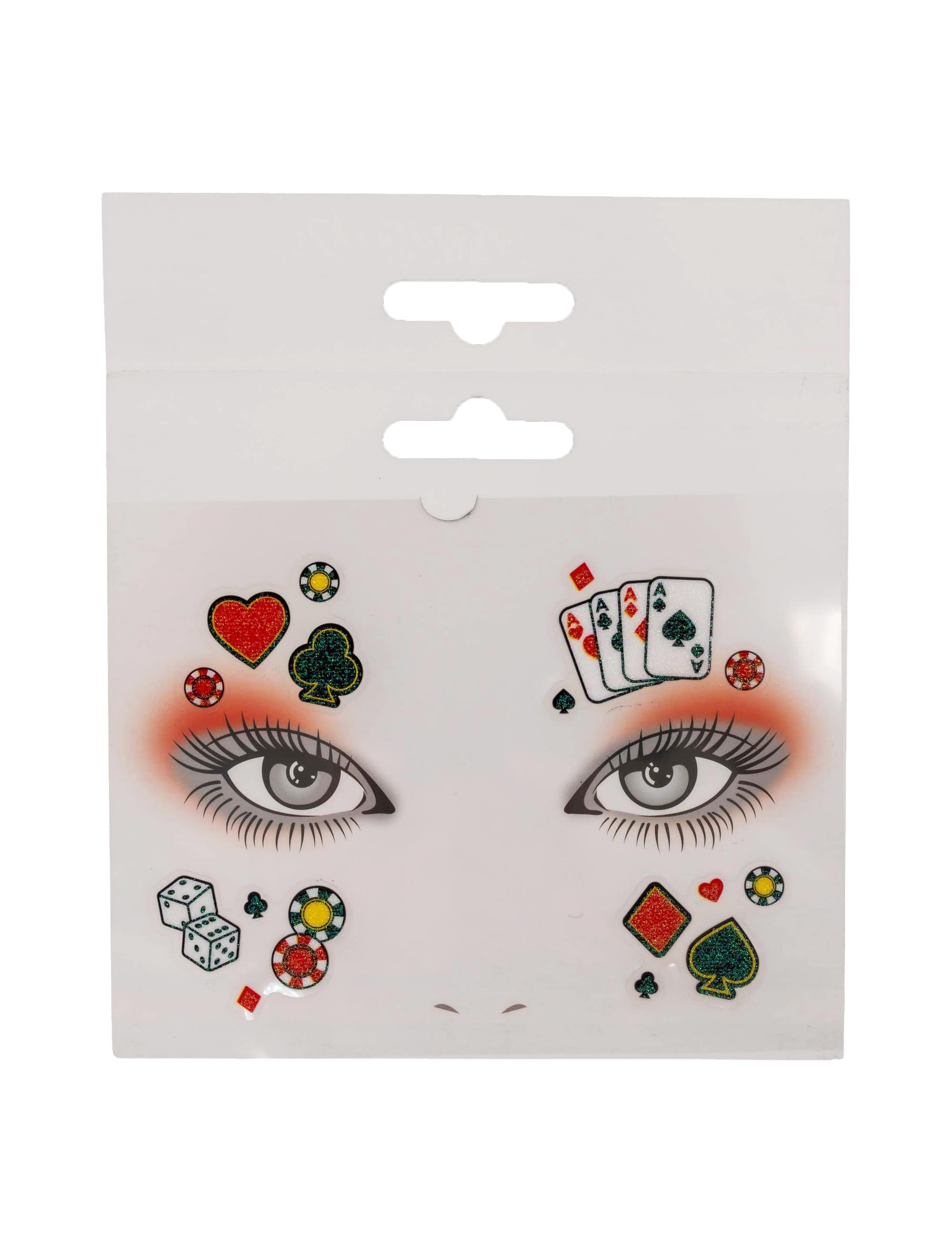 Gesichtssticker Casino schwarz/weiß/rot