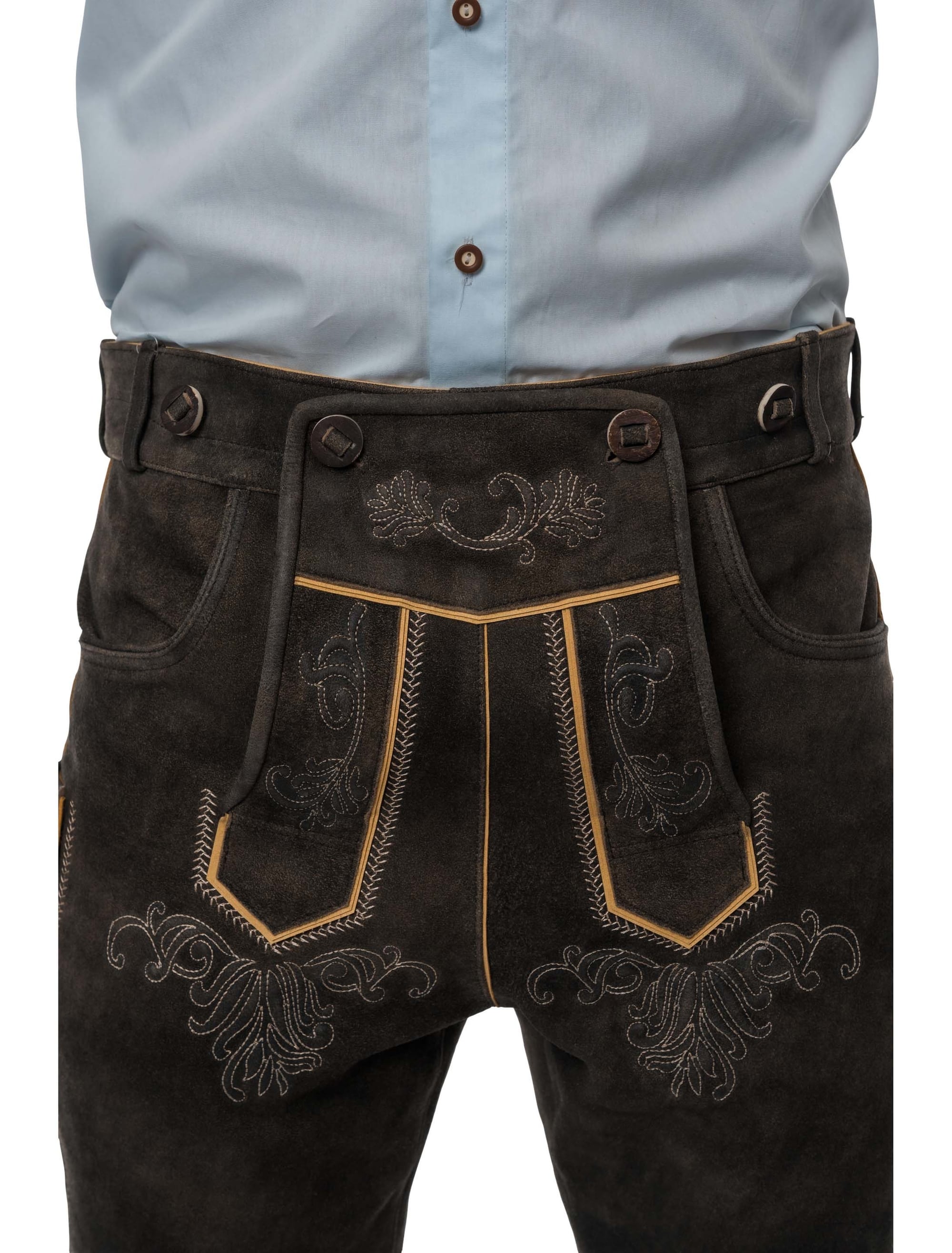 Lederhose Henry 3/4 lang Herren dunkelbraun S