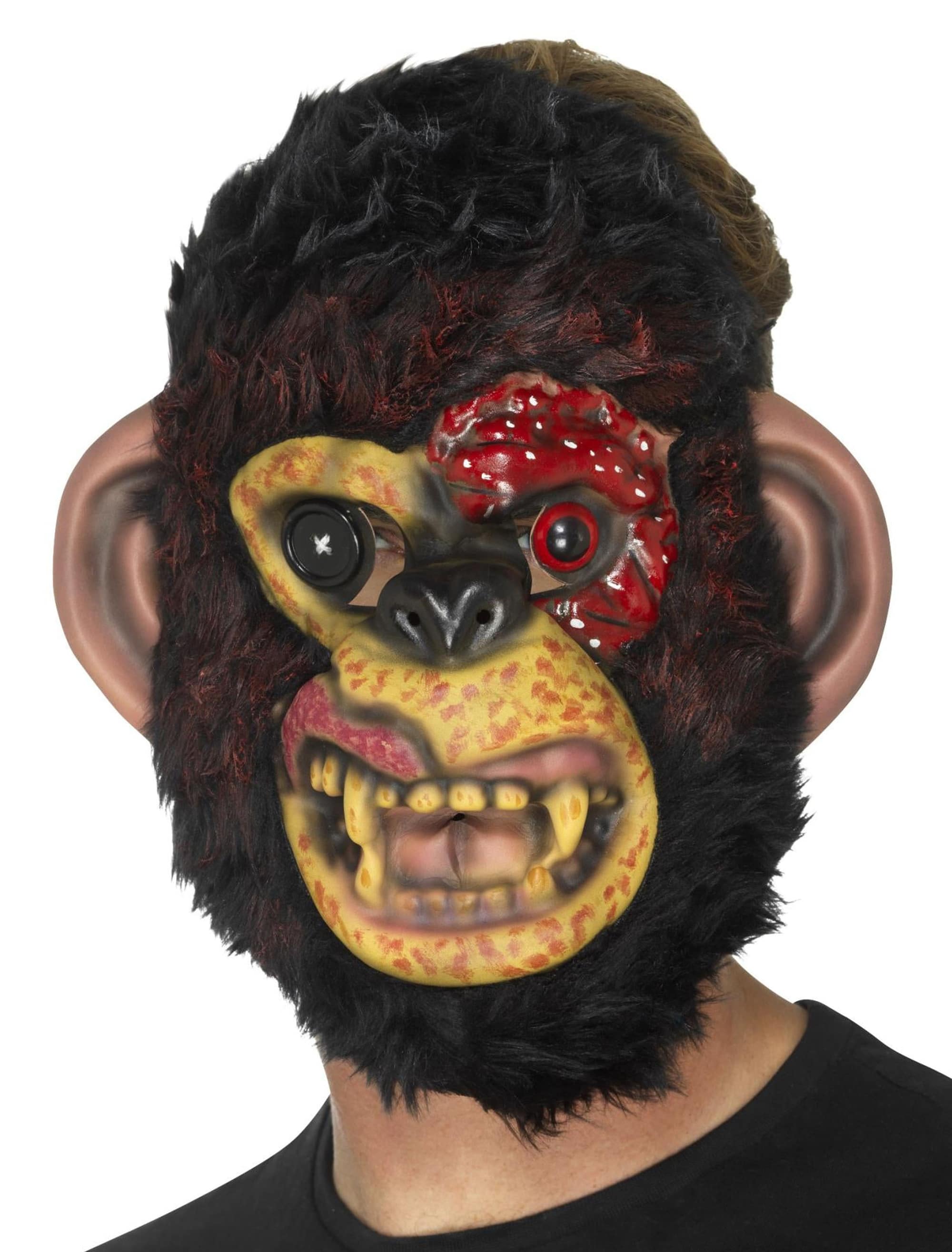 Maske Zombieaffe schwarz/rot