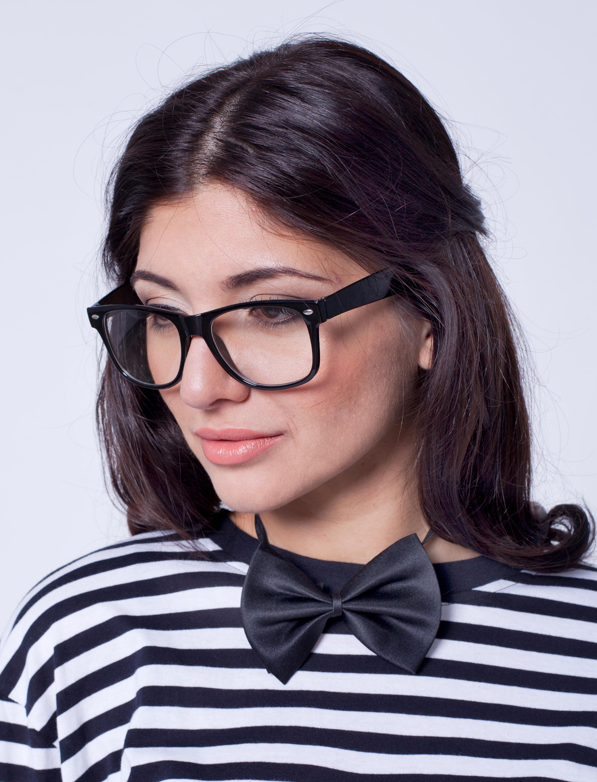 Brille Nerd schwarz