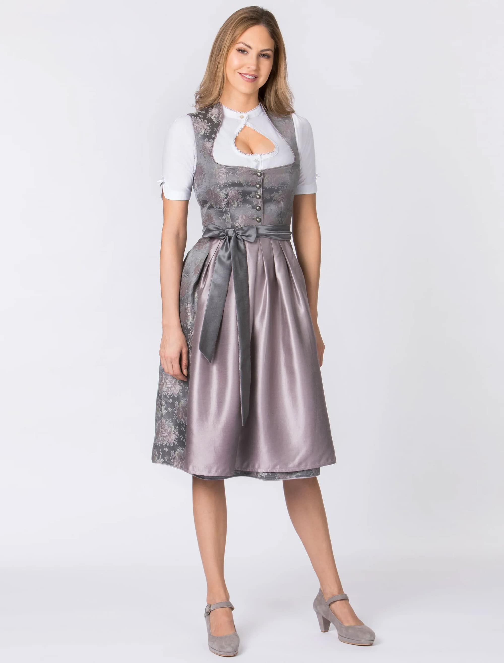 Dirndl Willow Blumenmuster Damen rosa 38