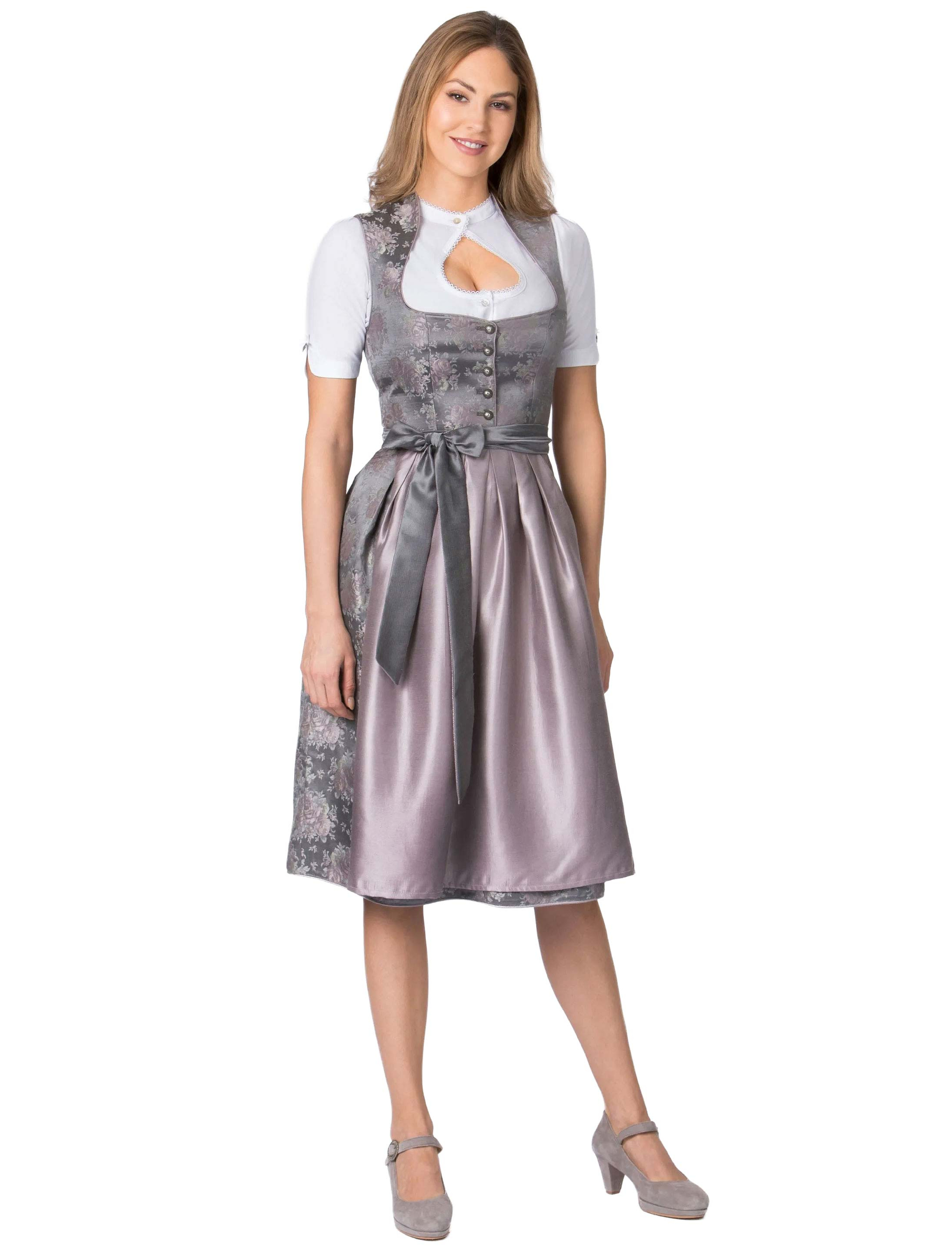 Dirndl Willow Blumenmuster Damen rosa 38