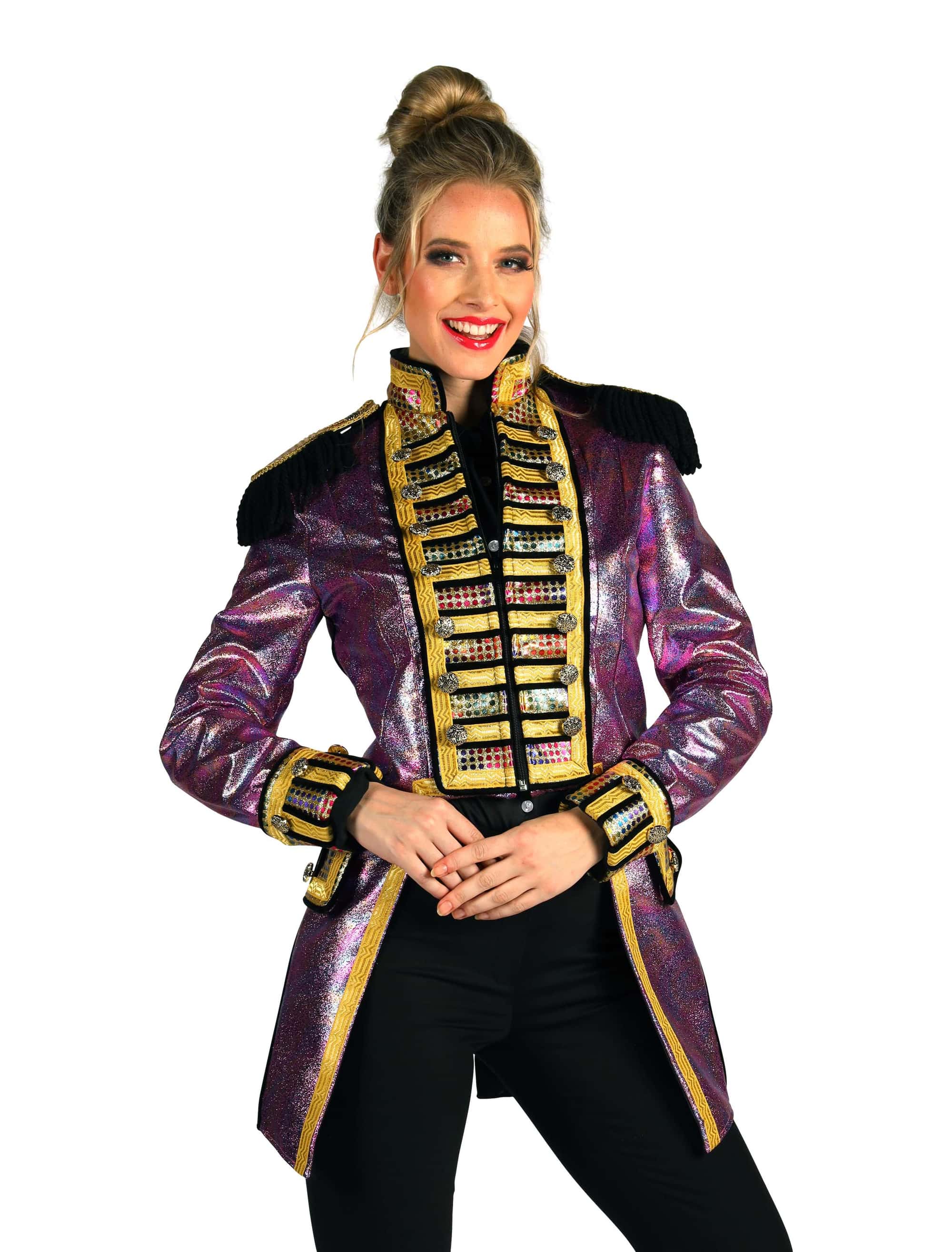 Jacke Zirkusdirektorin metallic Damen lila XS