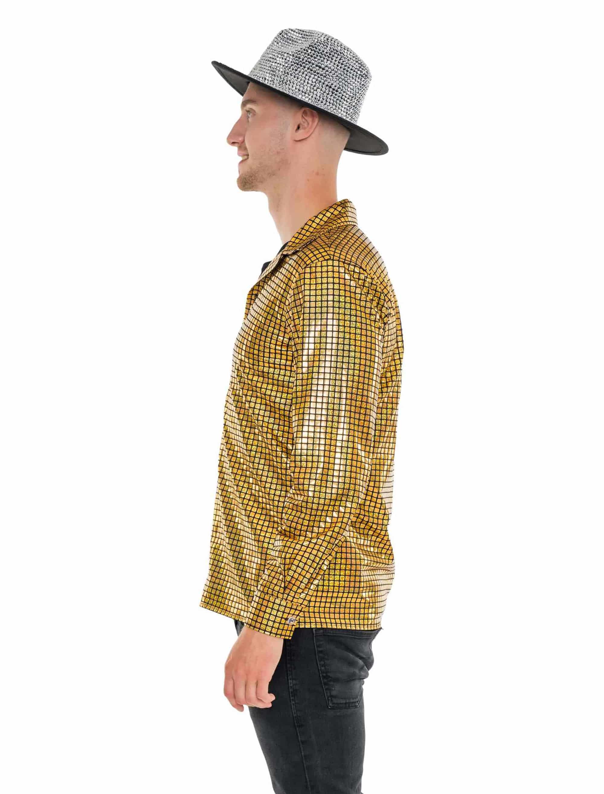 Hemd metallic Herren gold S
