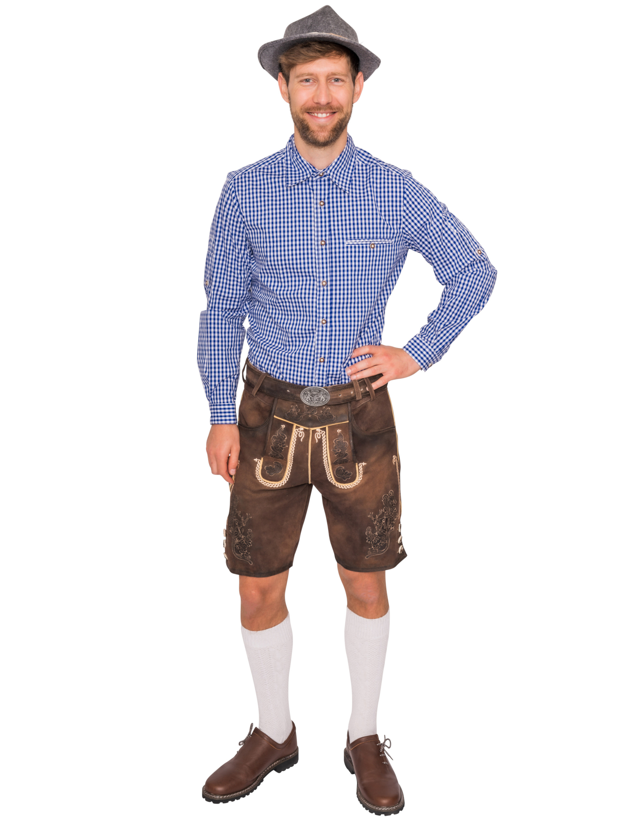 Lederhose Leo kurz Herren braun 3XL