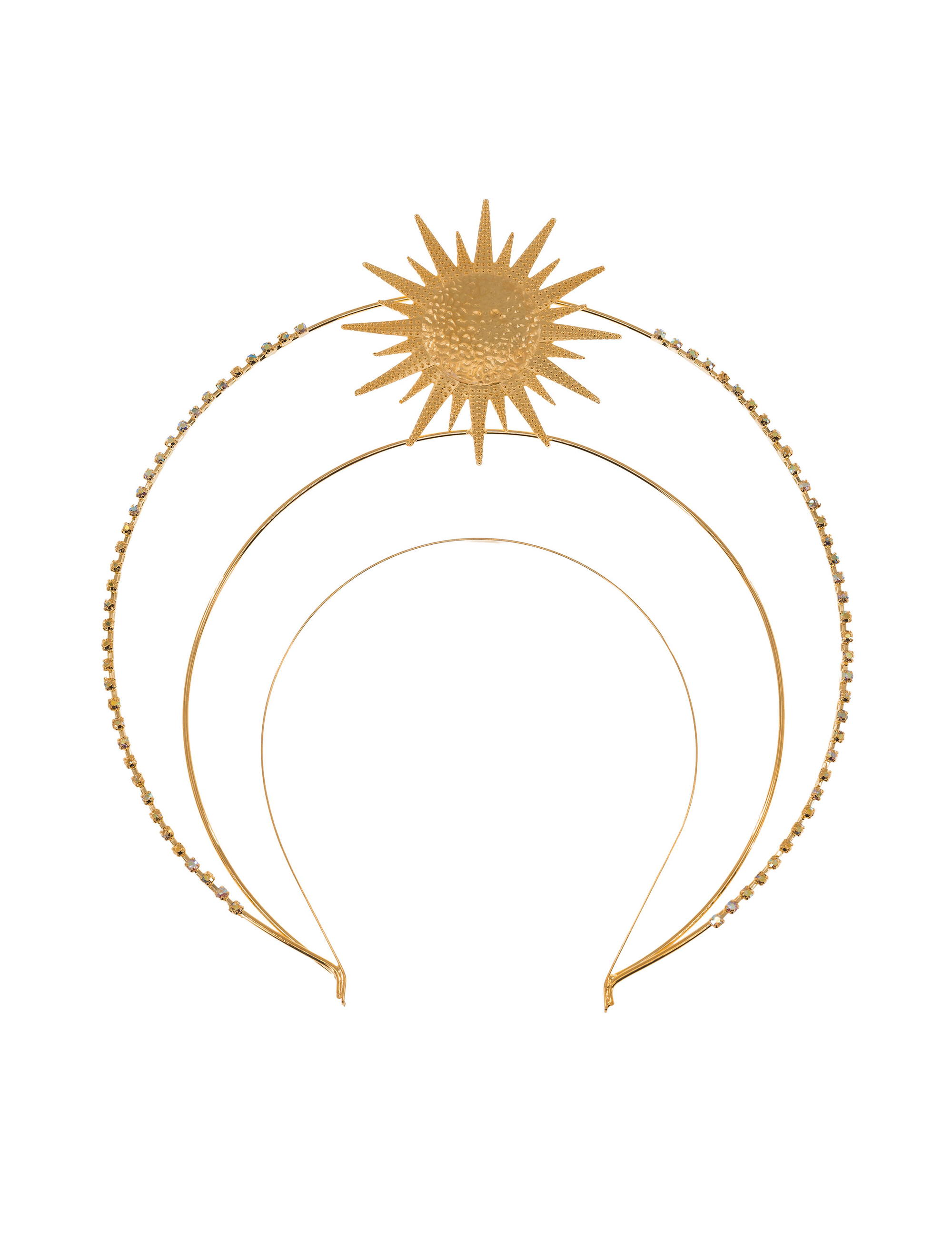 Haarreif Strahlenkranz mit Sonne gold