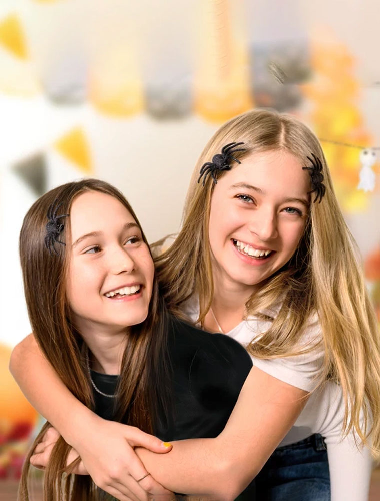 Haarclips mit Glitzerspinne schwarz