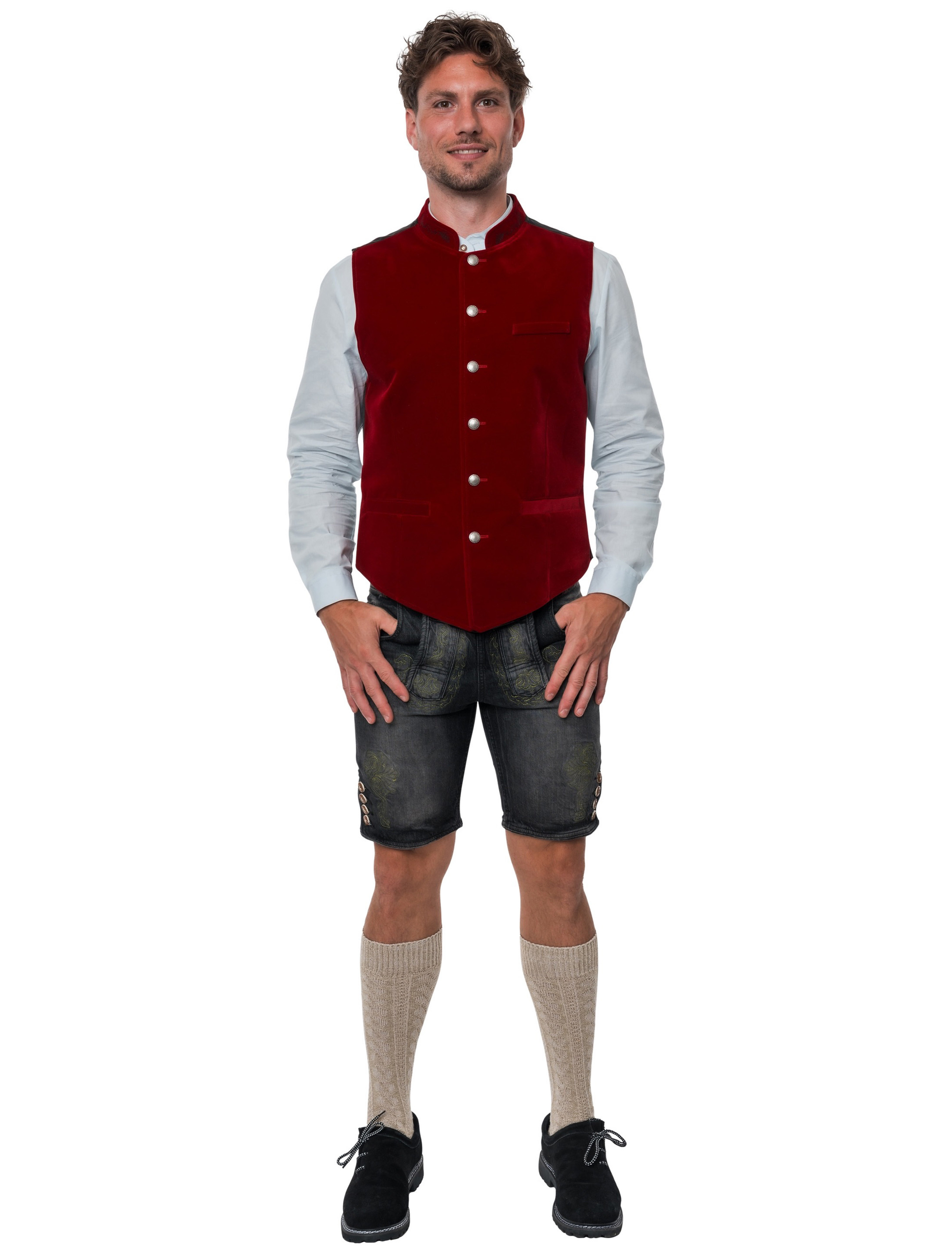 Trachtenweste Basti Samt Herren rot S
