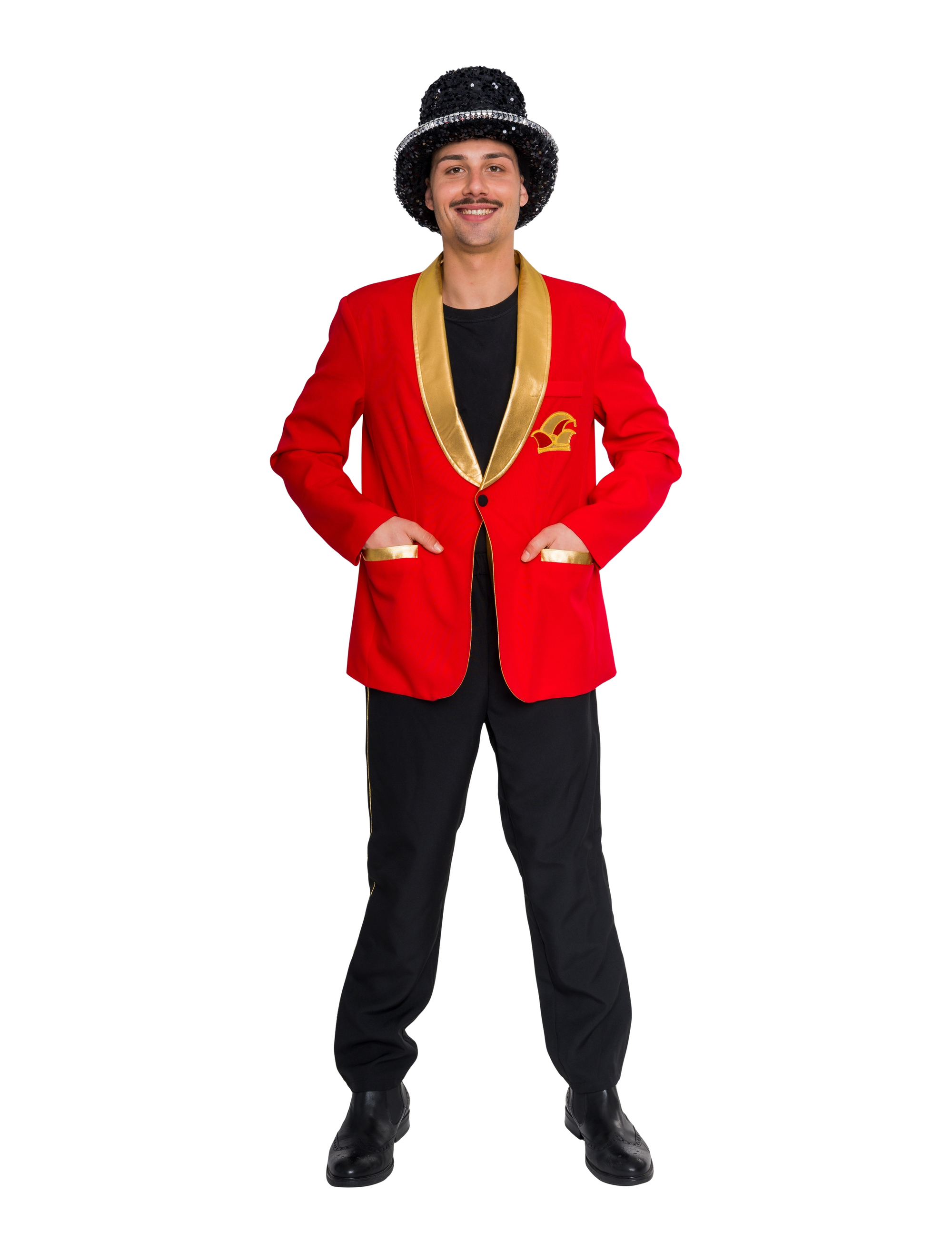 Jackett Karneval Herren rot/gold L/XL