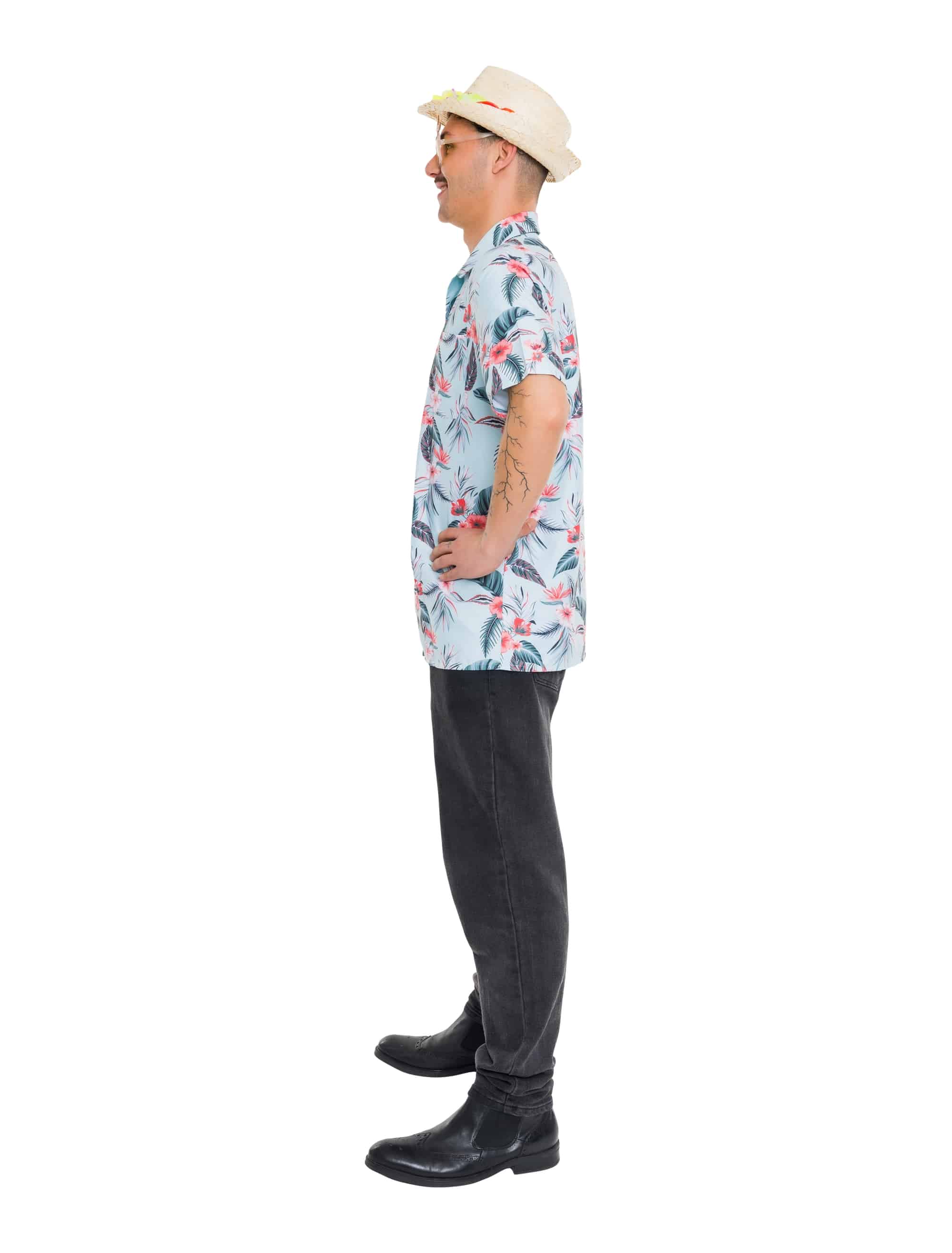 Hemd Hawaii Herren grün/orange S