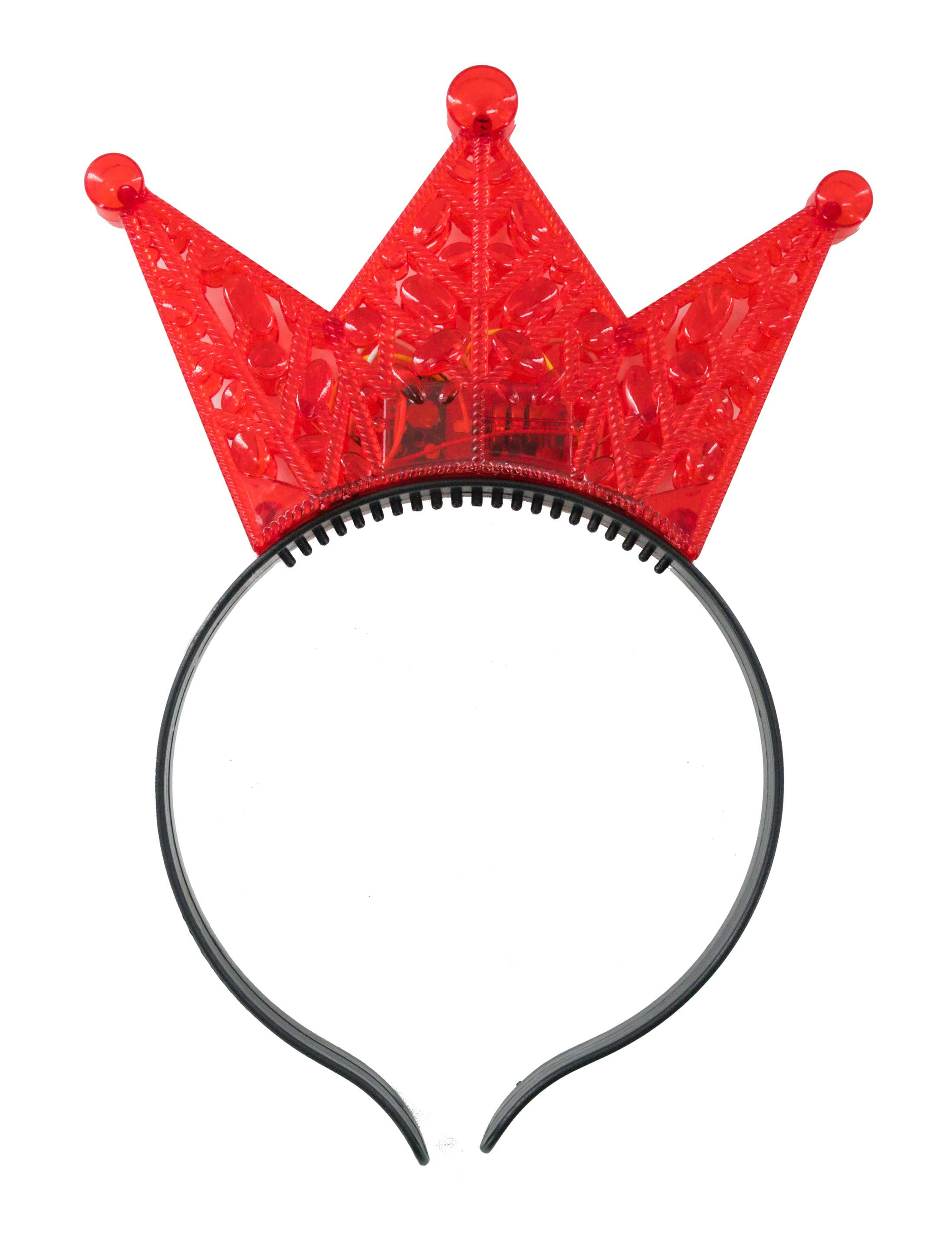 Haarreif LED Krone rot