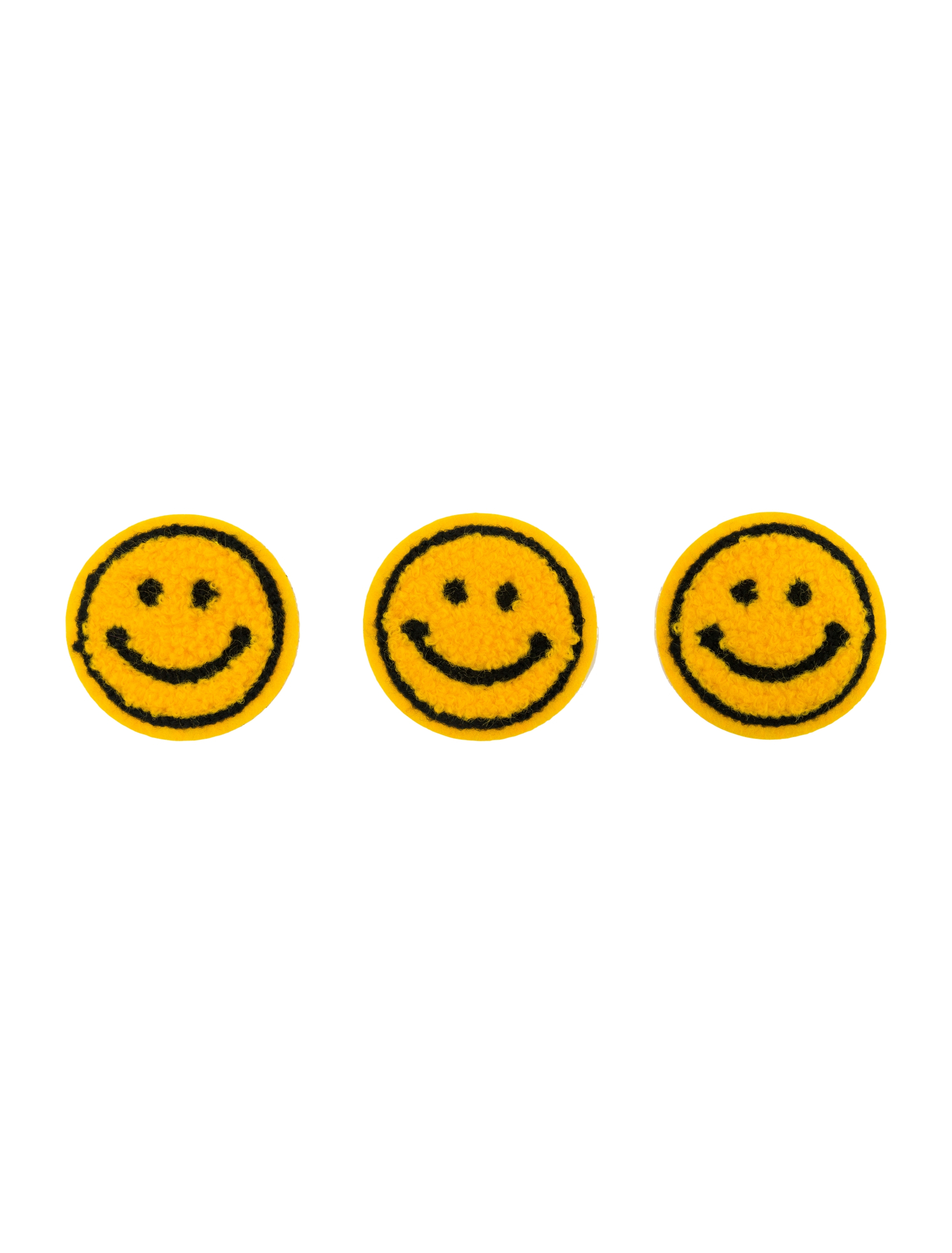 Aufnäher Smile 3 Stk. 5cm gelb