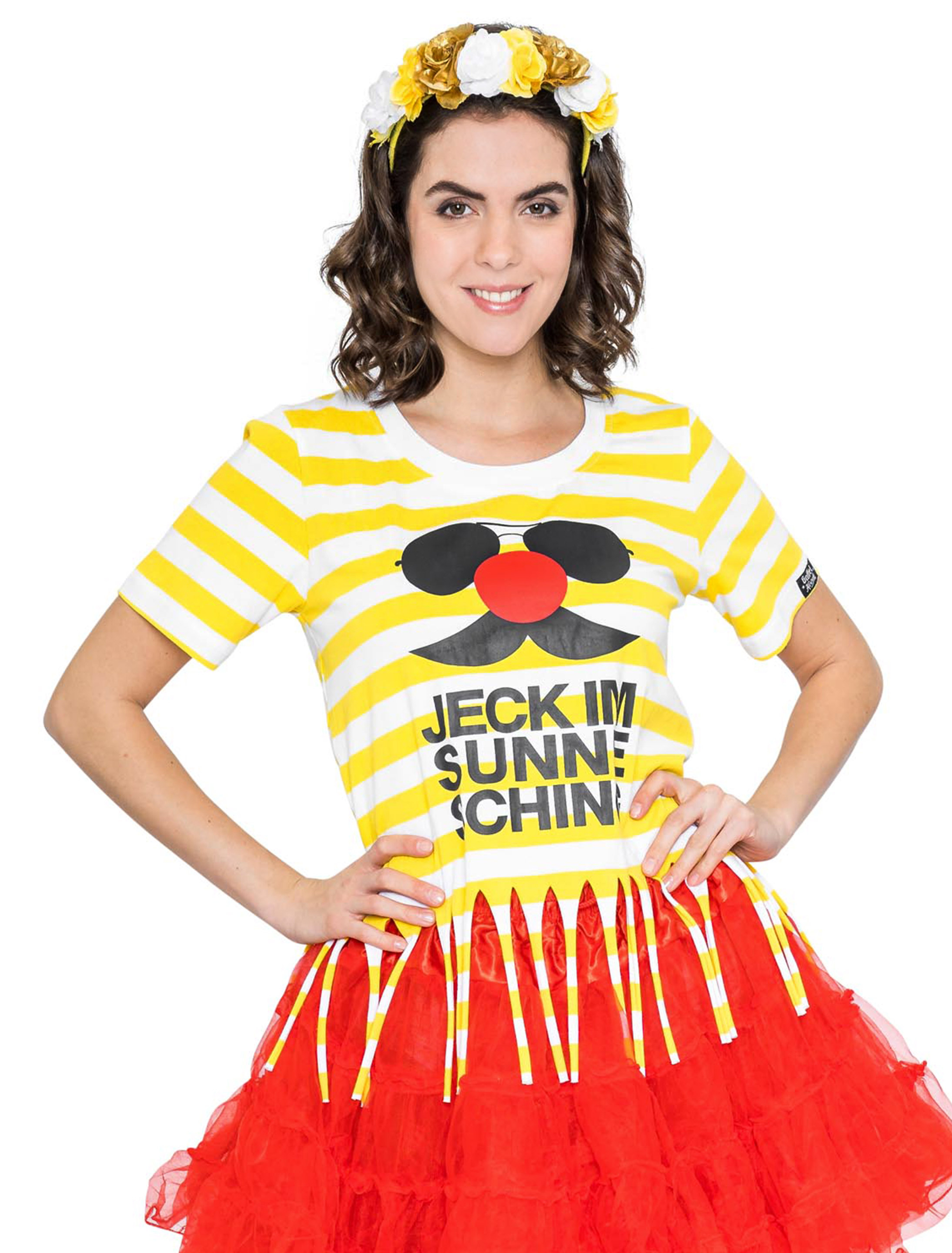 JIS T-Shirt Jeck im Sunnesching mit Fransen Damen gelb M