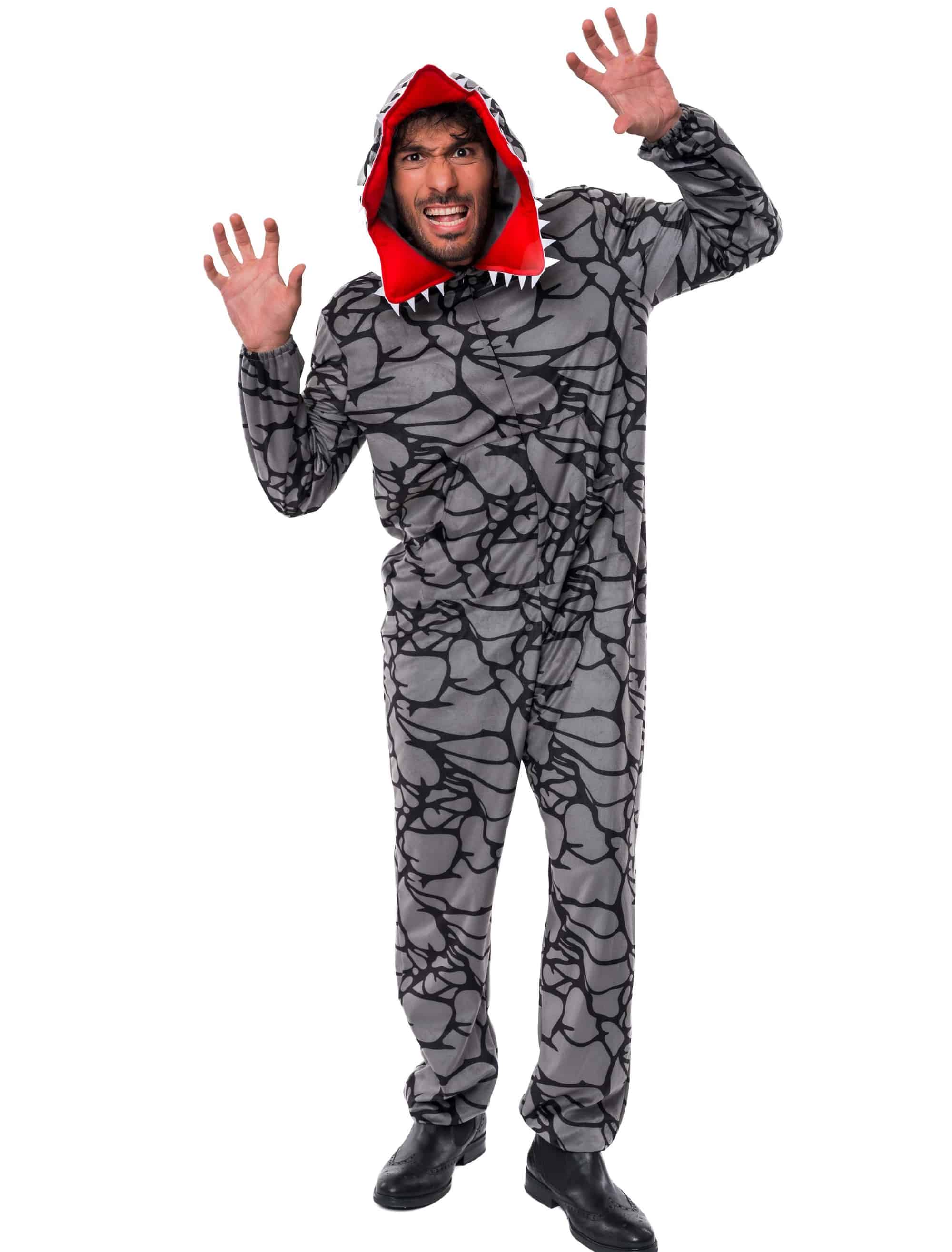 Jumpsuit Dämonenpflanze schwarz/grau S/M