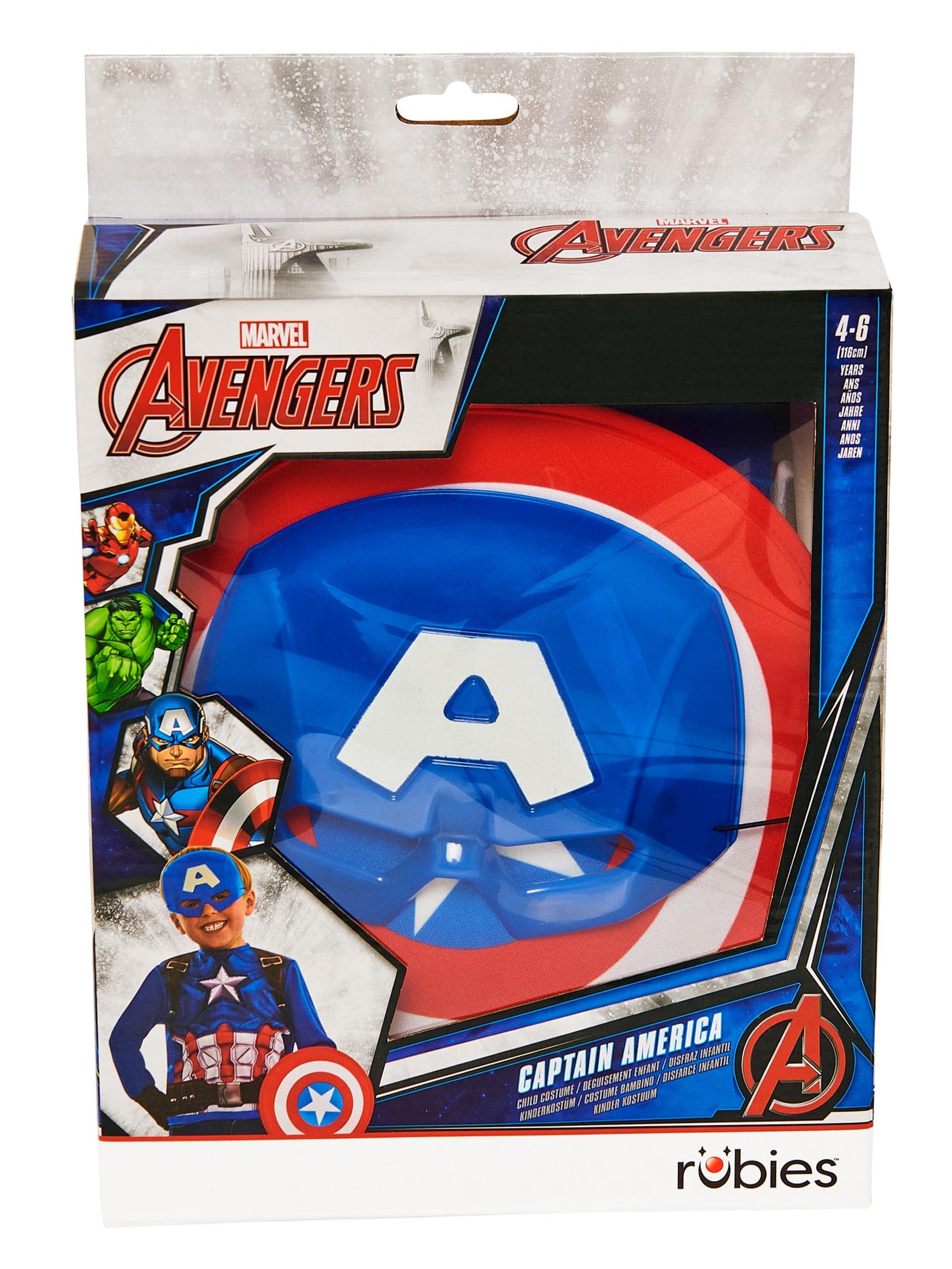 Captain America 4-tlg. Kinder rot/blau 4-6 Jahre