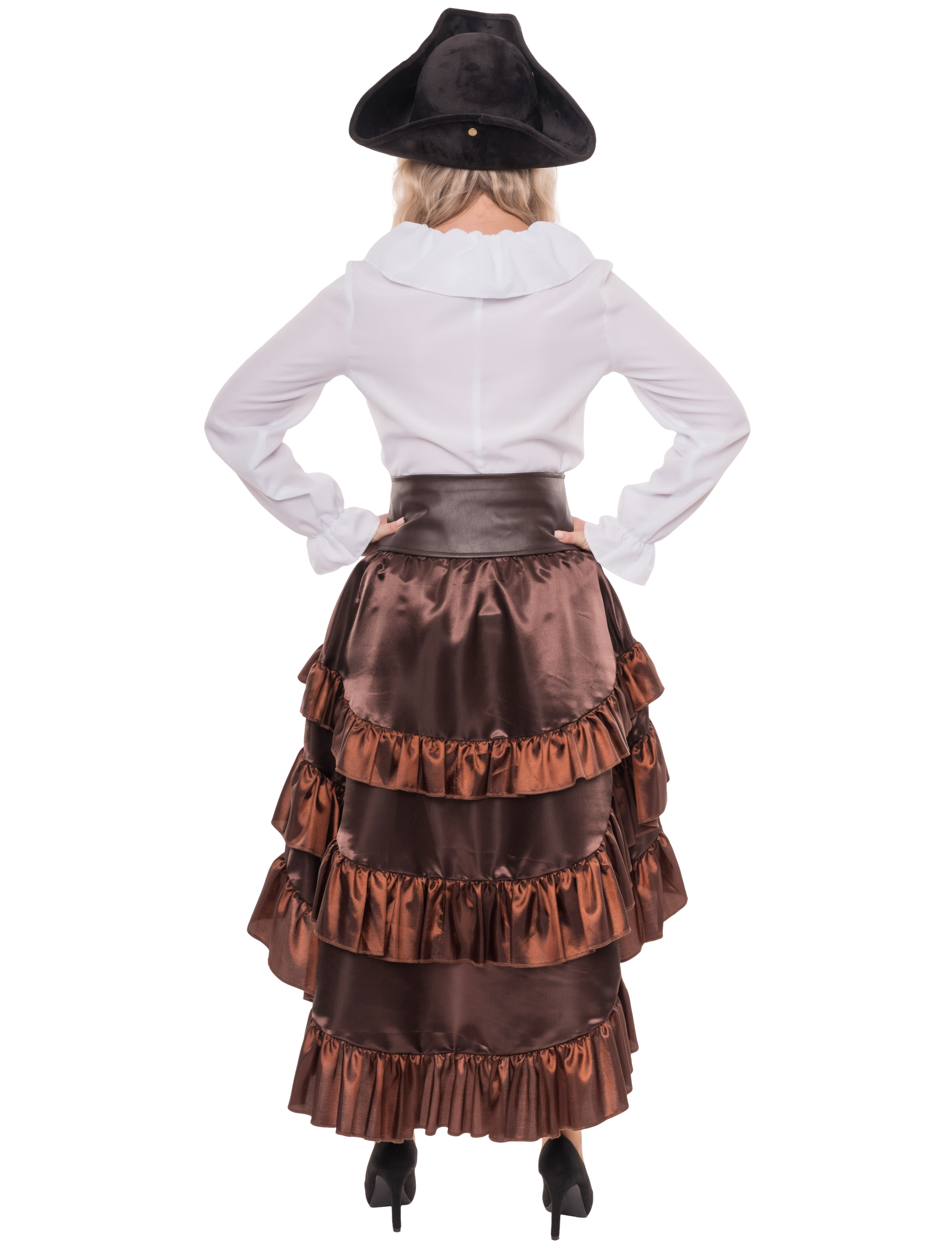 Rock Steampunk mit Schnalle Damen braun S/M