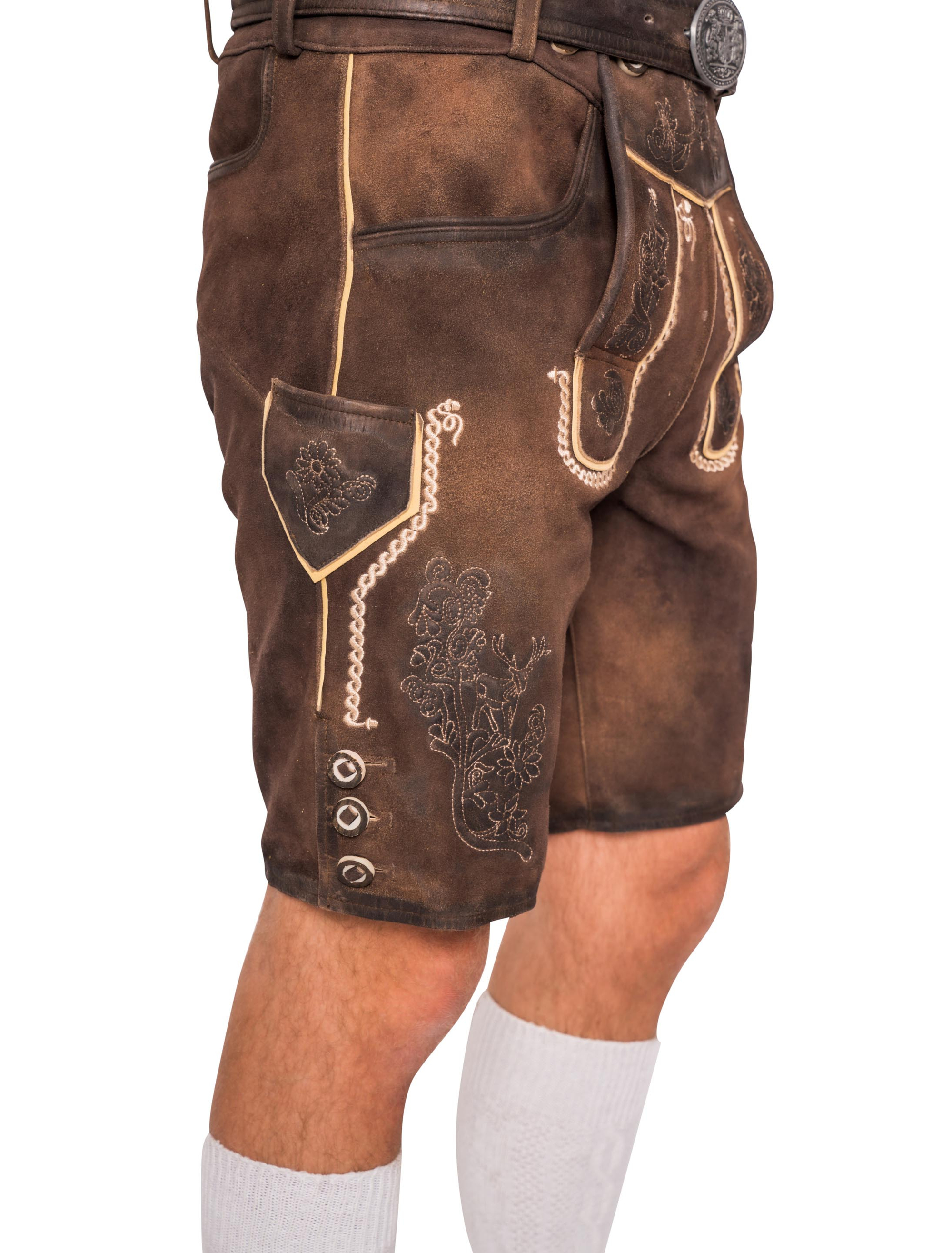 Lederhose Leo kurz Herren braun 4XL