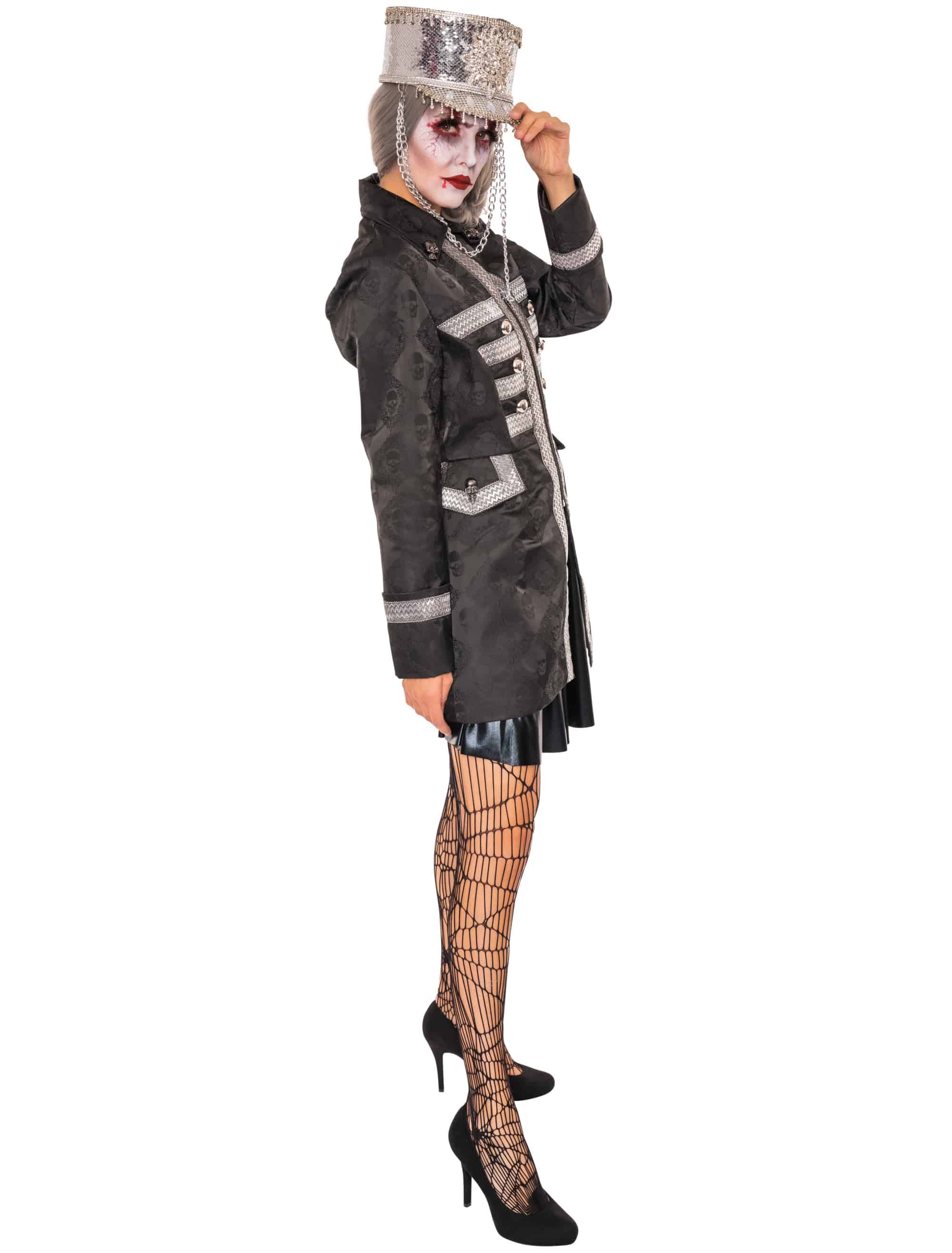 Jacke mit Totenköpfen Damen schwarz M