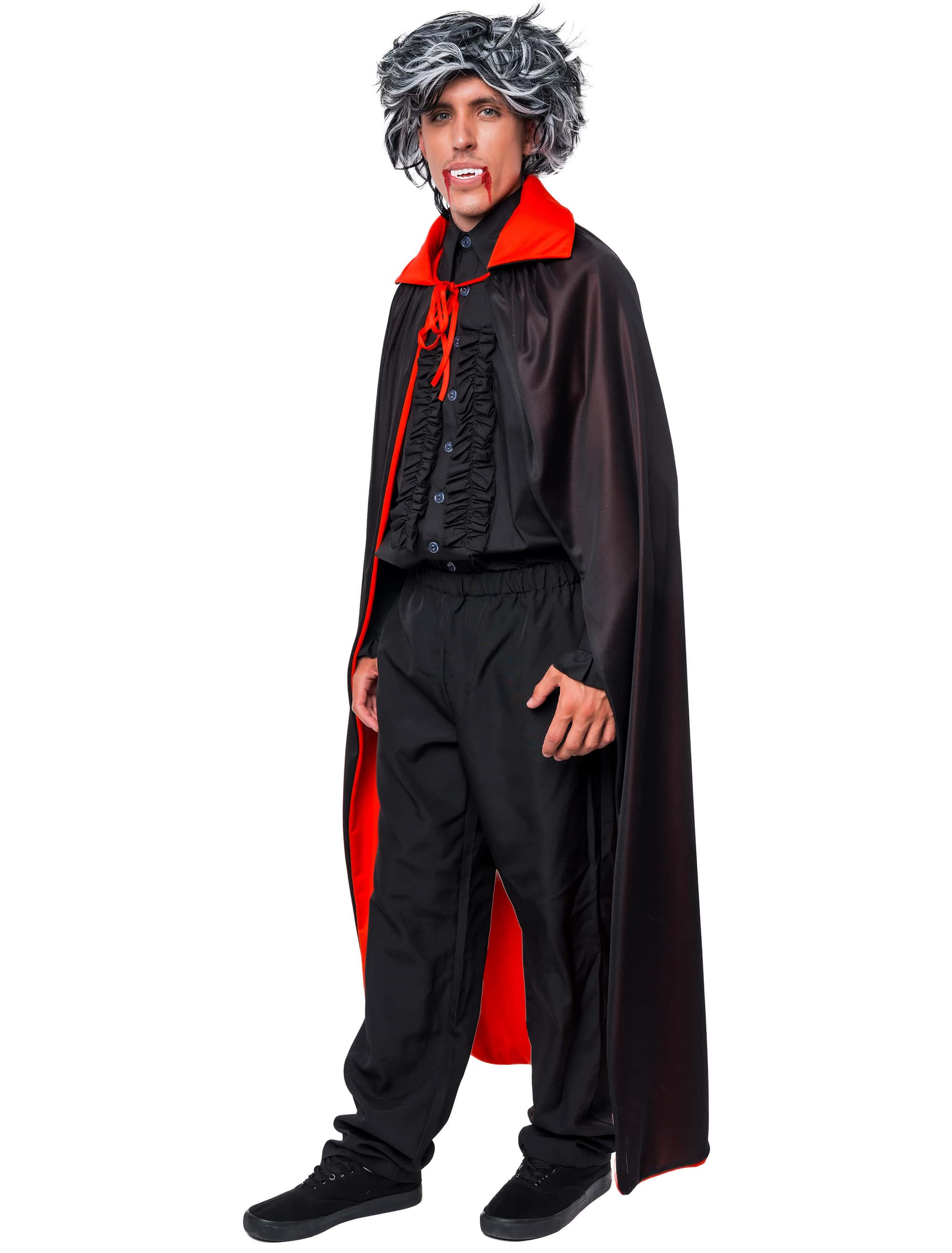 Umhang Vampir Herren schwarz/rot one size