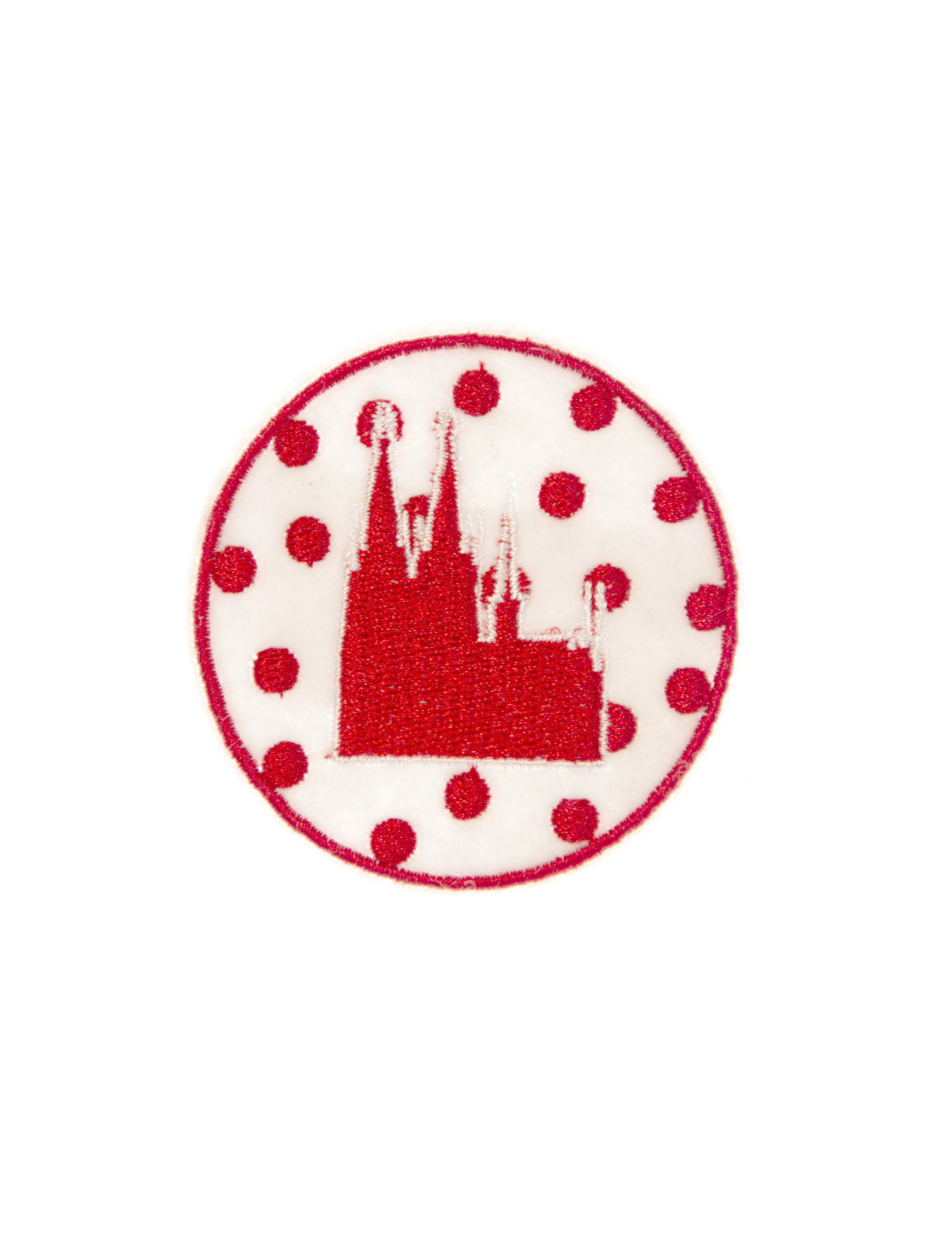 Bügelpatch Dom mit Punkten 6cm