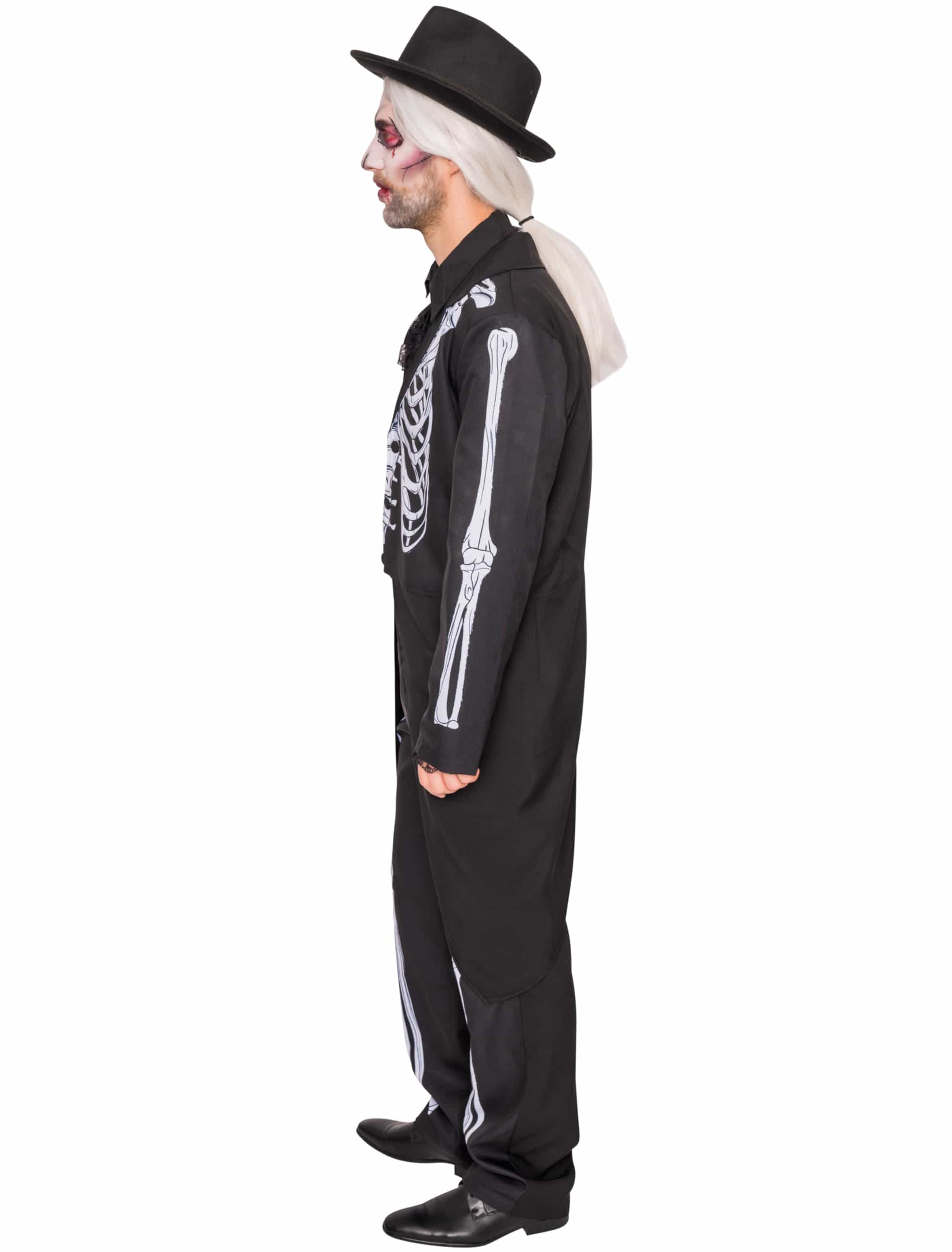 Jacke mit Skelett Herren schwarz 3XL