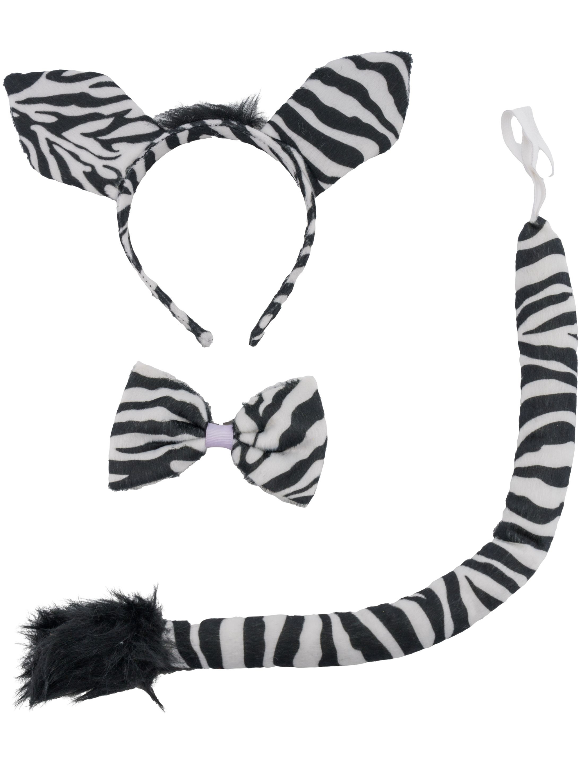 Set Zebra 3 tlg. Gestreift schwarz/weiß