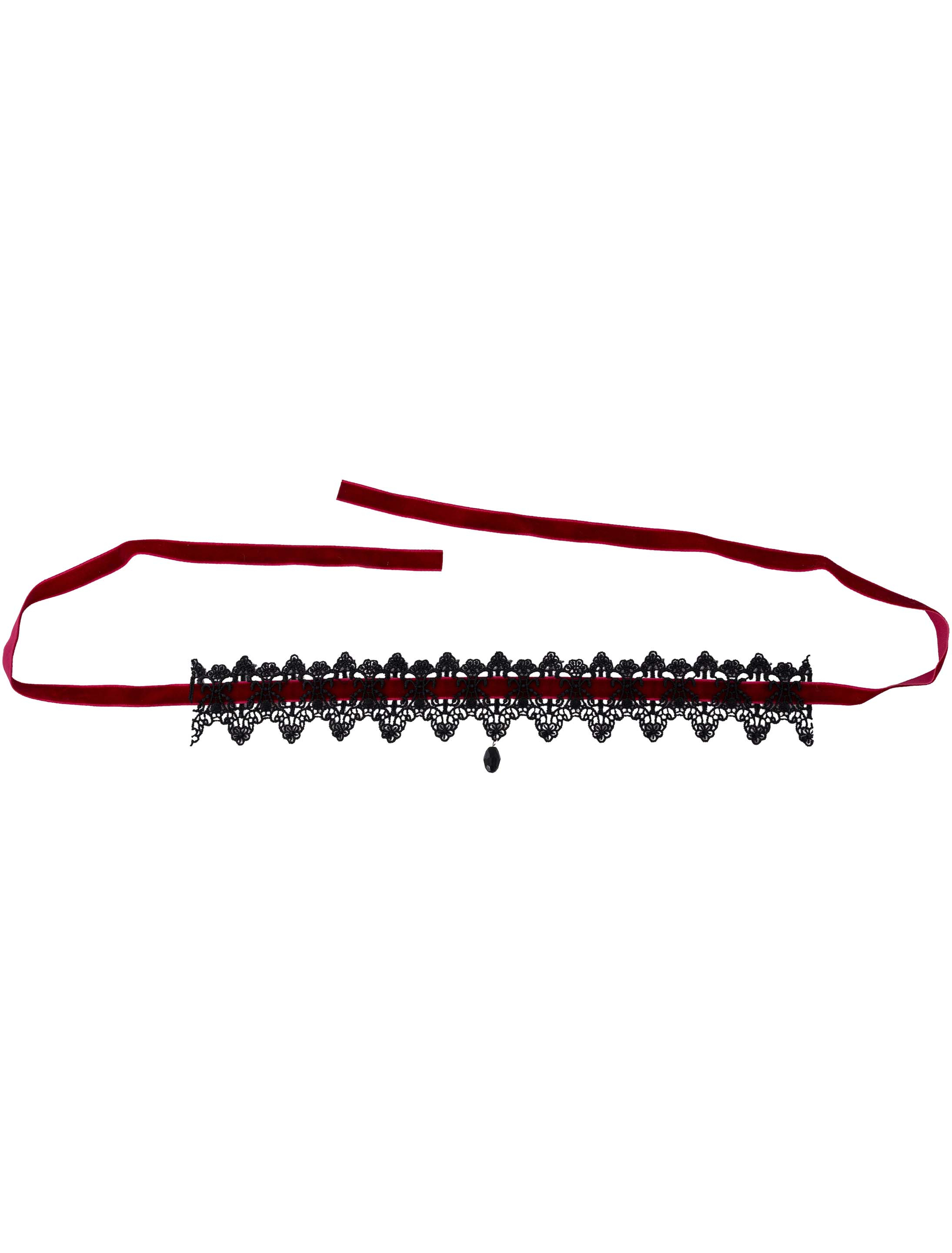 Choker Spitze mit Stein zum binden schwarz/lila