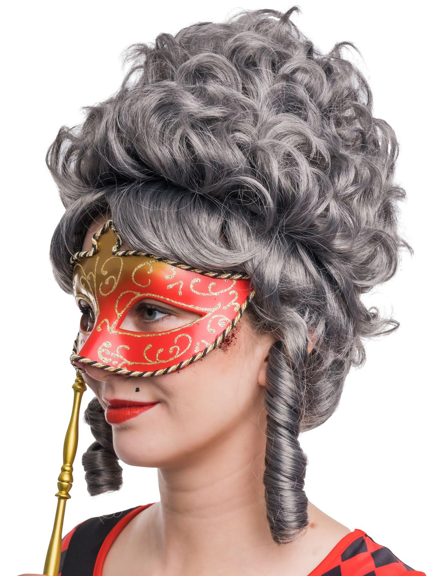 Augenmaske mit Stab rot/gold