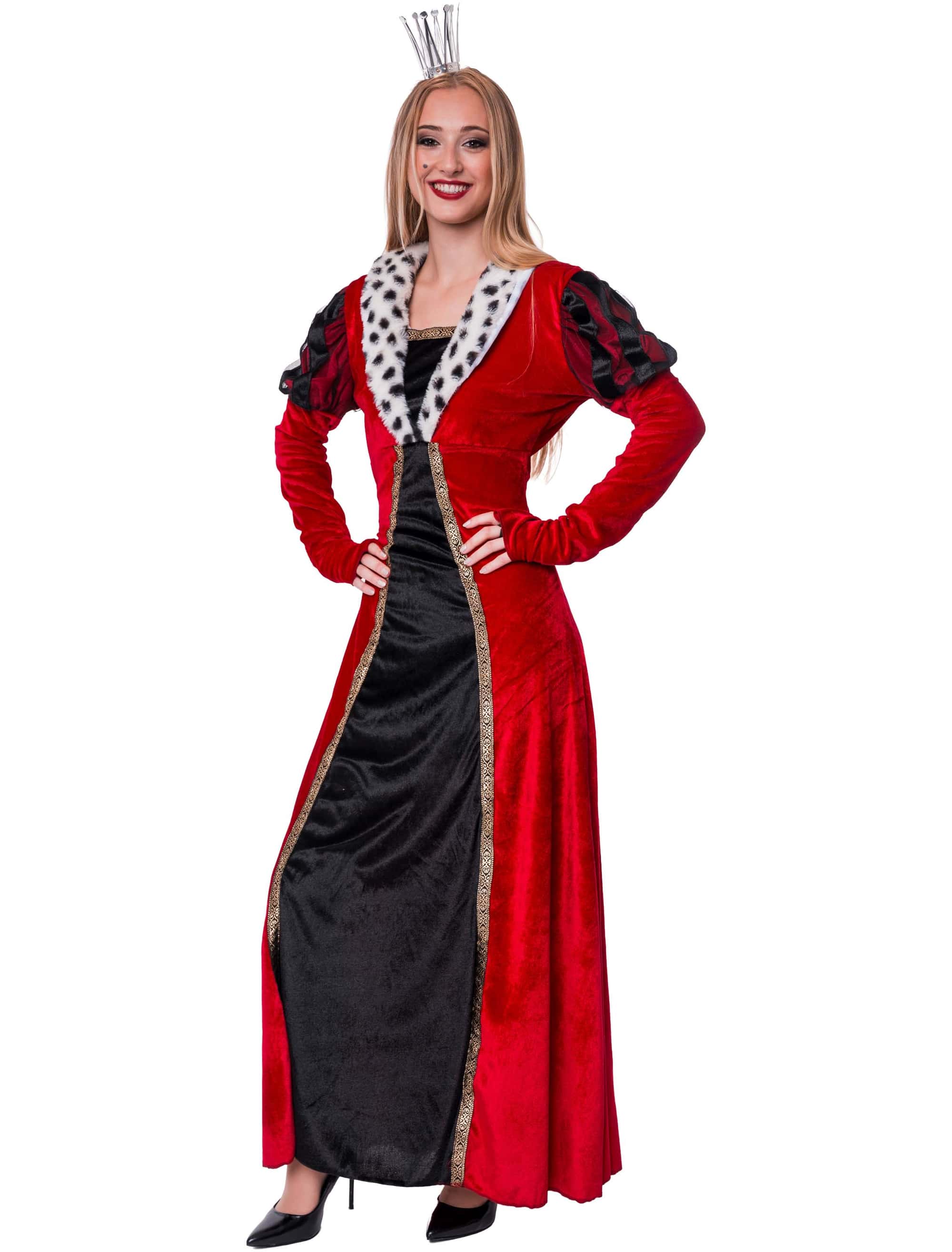 Kleid Tudor deluxe Damen rot/schwarz S/M
