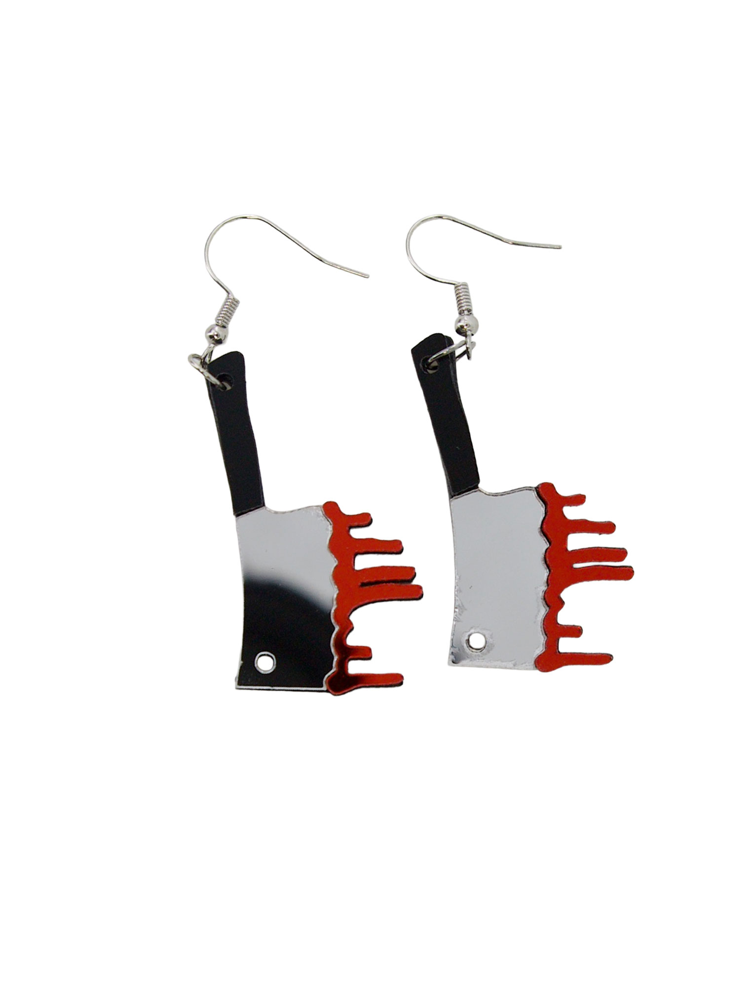 Ohrringe blutiges Beil schwarz/rot