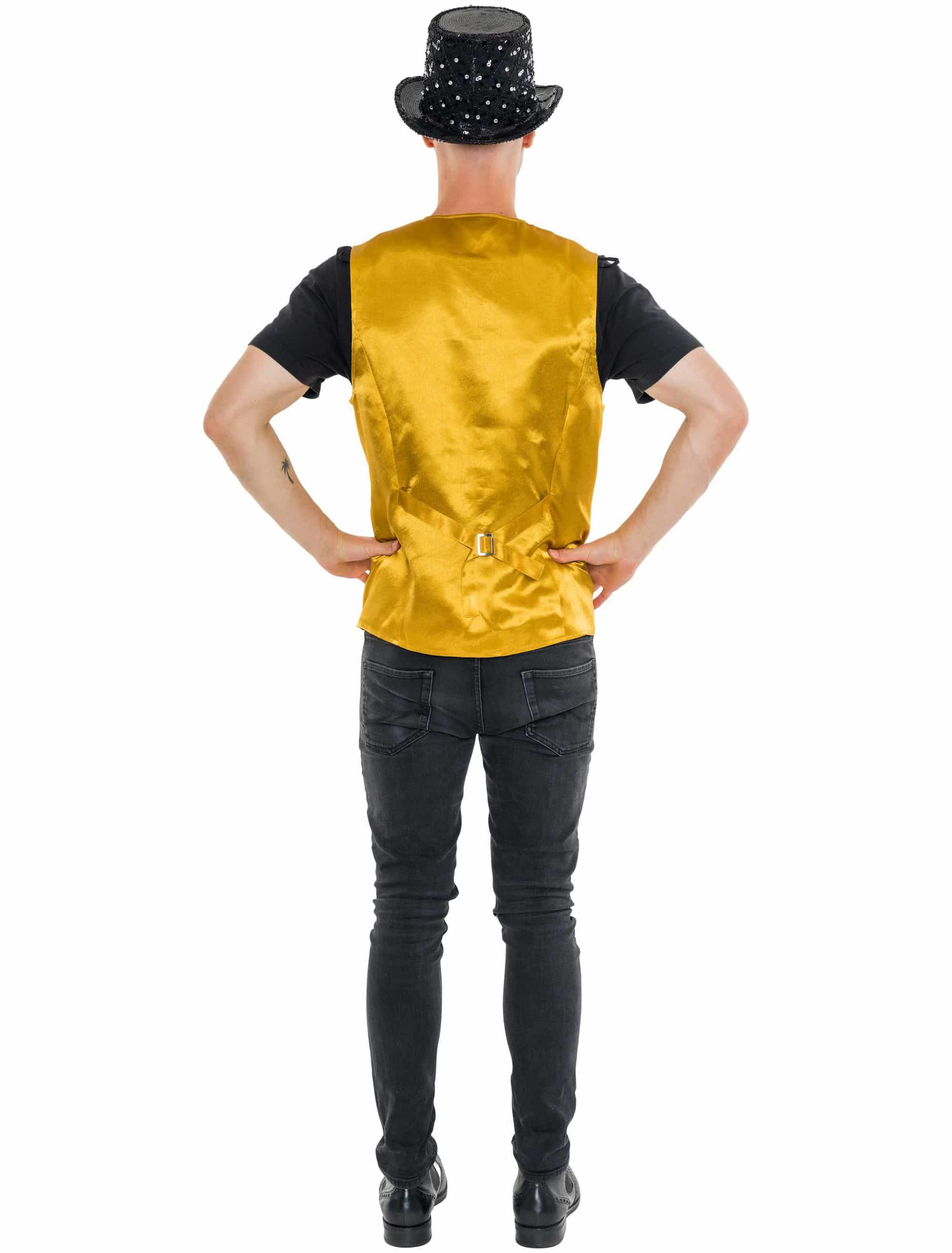 Weste Pailletten de luxe Herren gold S/M