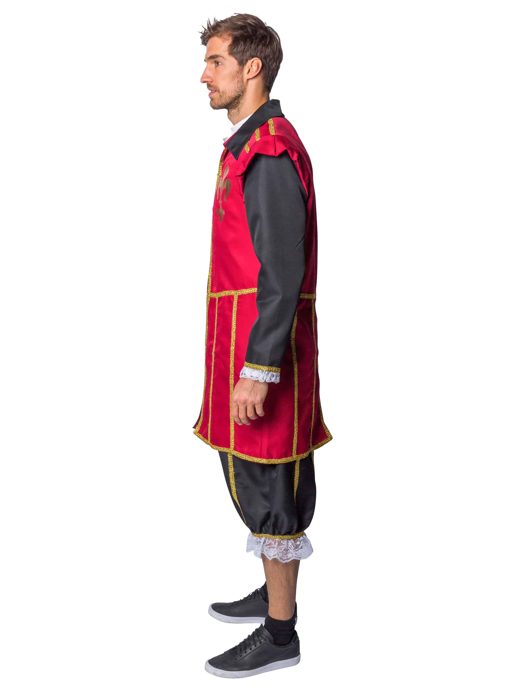 Jacke Musketier Herren schwarz/rot L