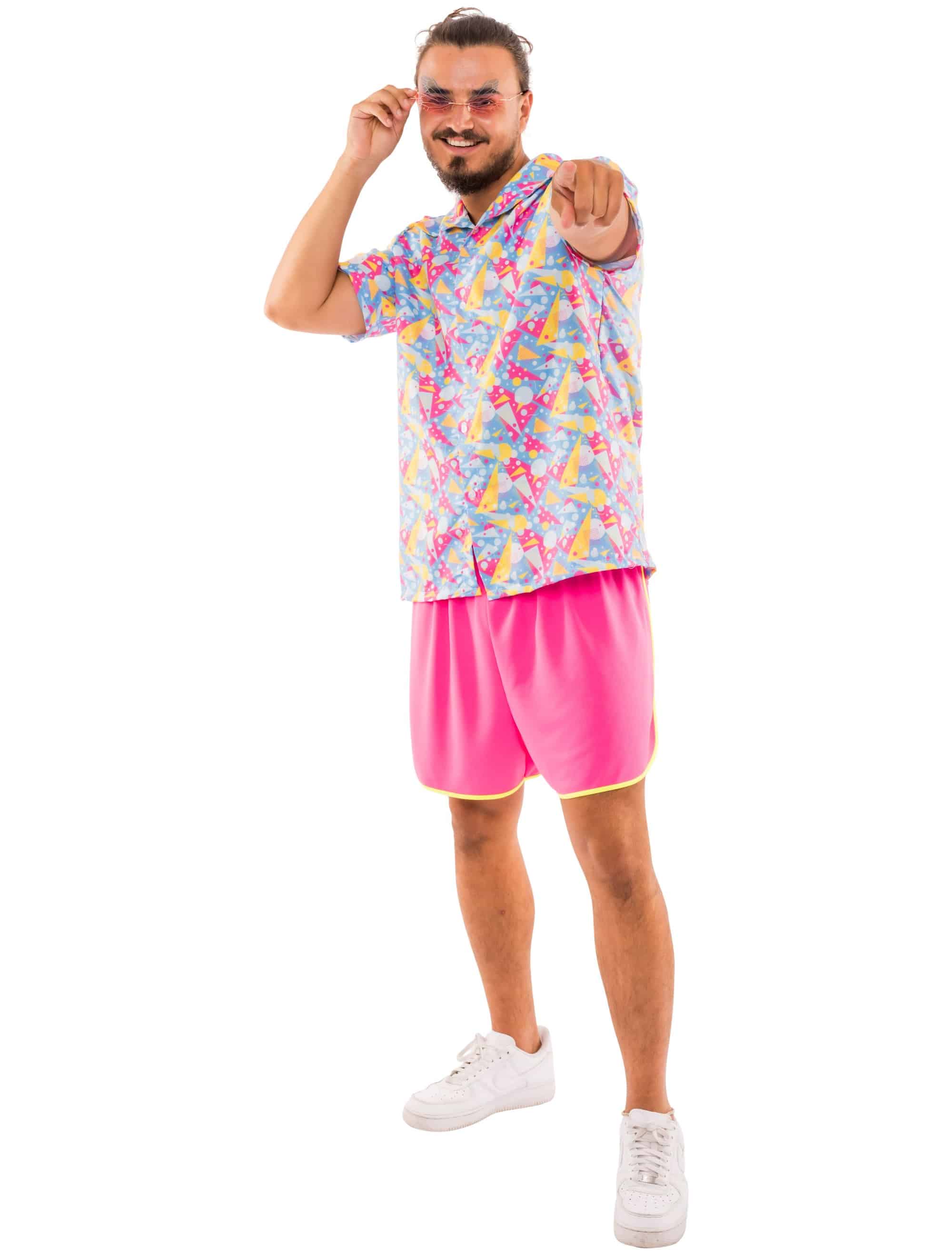 Hemd mit Print Dreiecke Herren hellblau M