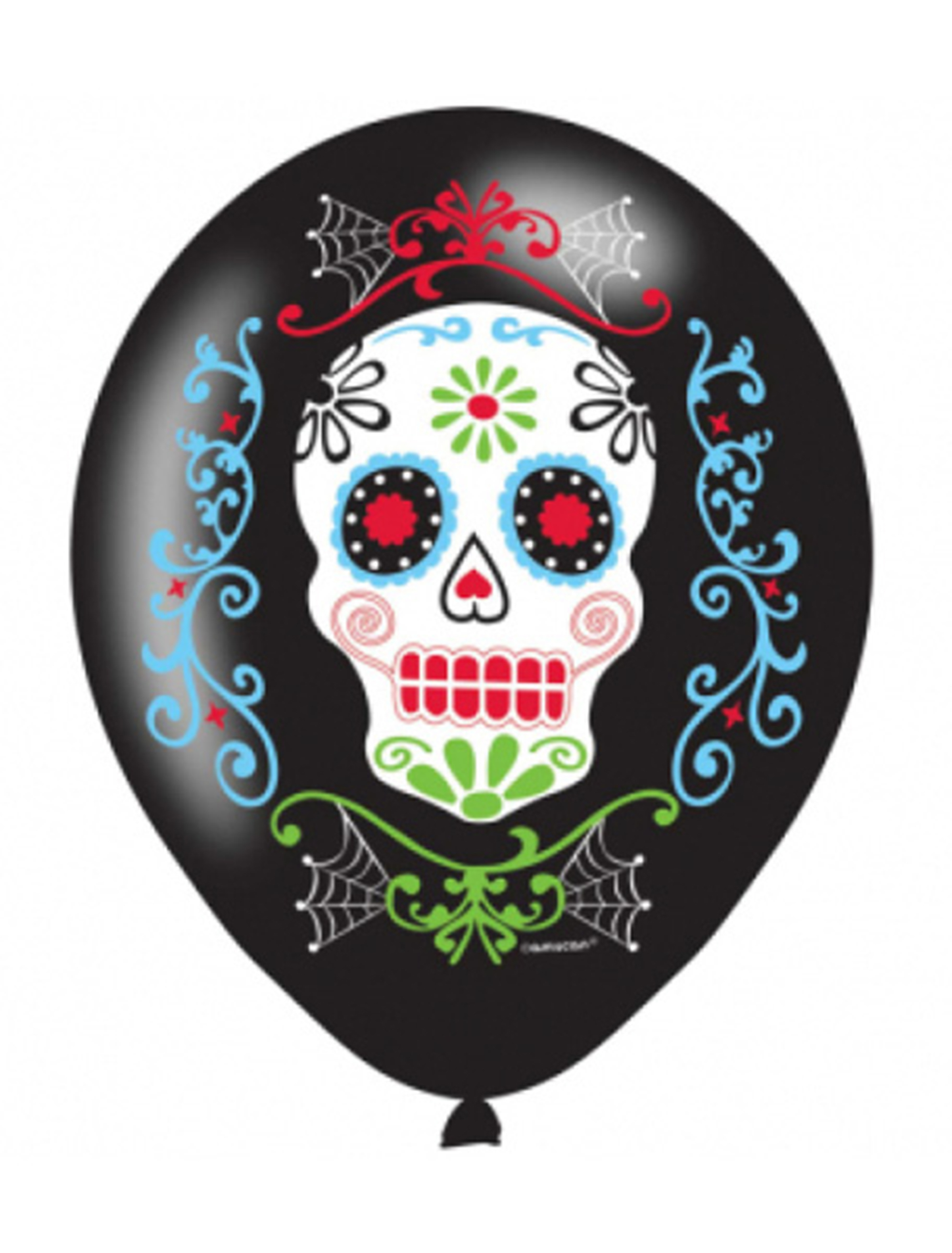 Luftballons Day of the Dead 6 Stk. bunt