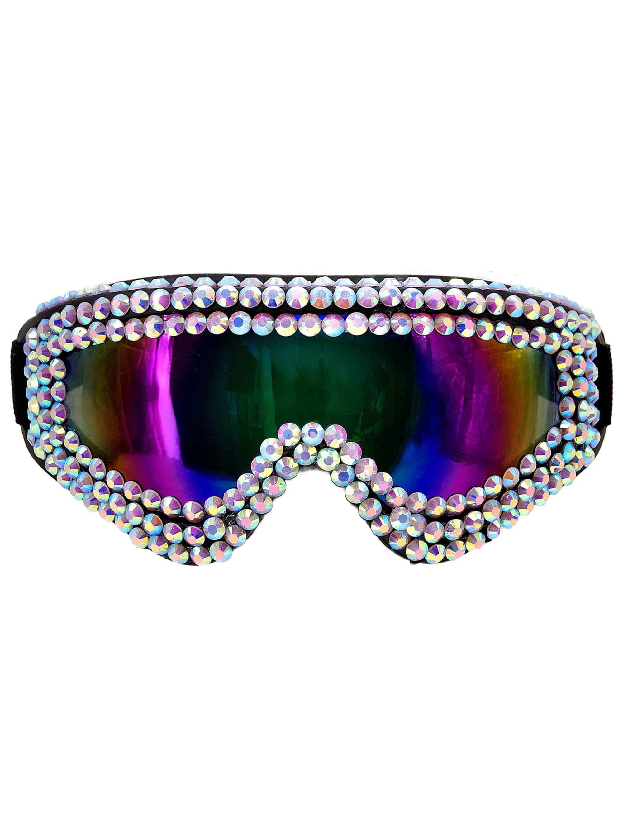 Skibrille mit Strass schwarz